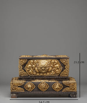 Handcrafted Tibetan Style Gold Tissue Box | Luxury Tibetan Decor