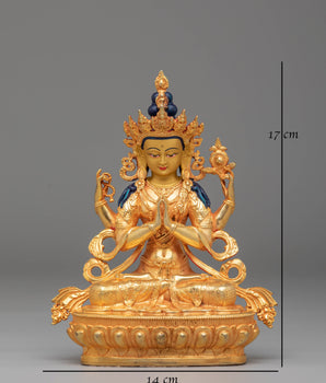 Buddhist Chenrezig Compassion Statue | Tibetan Avalokiteshvara Deity