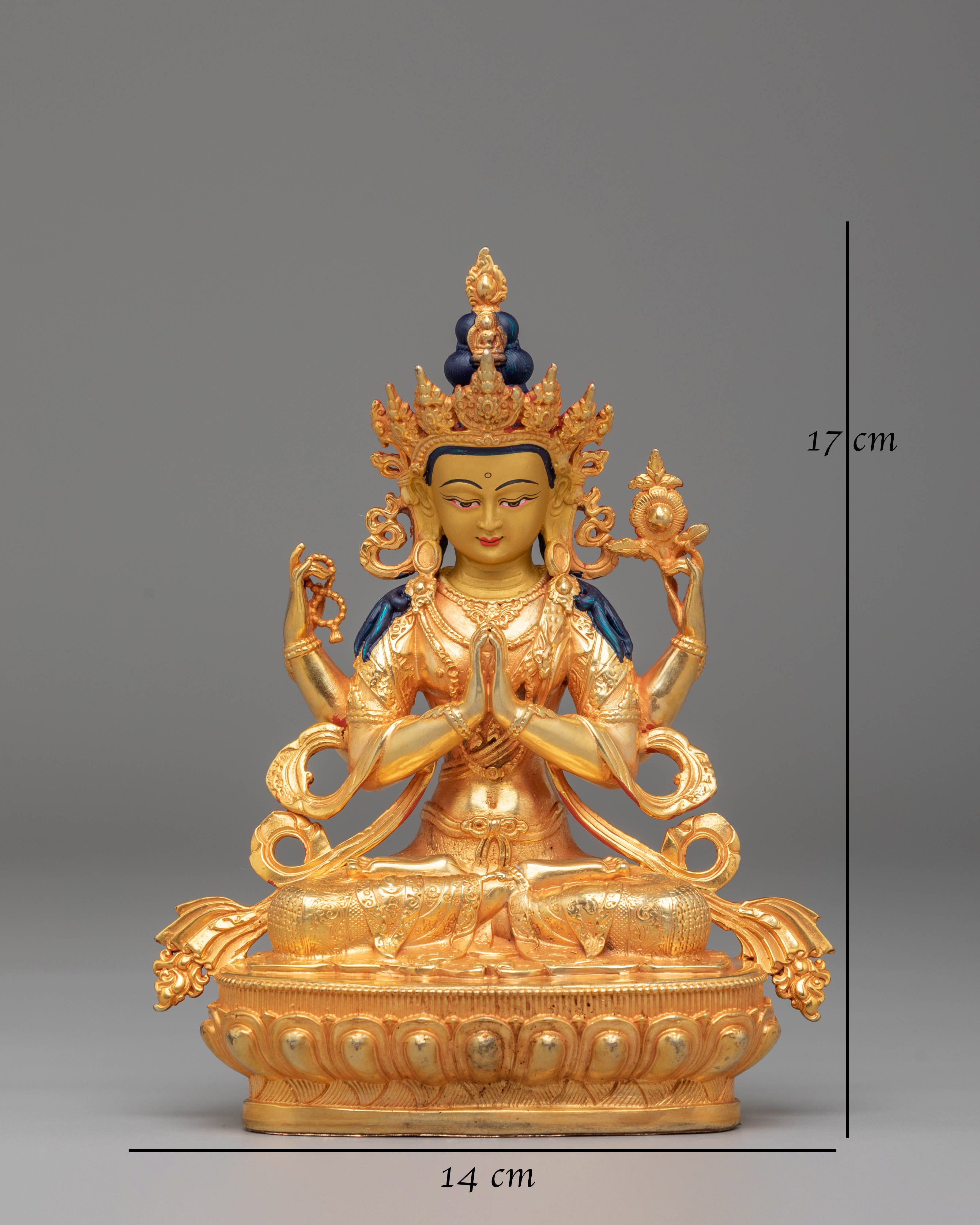 Buddhist Chenrezig Compassion Statue | Tibetan Avalokiteshvara Deity