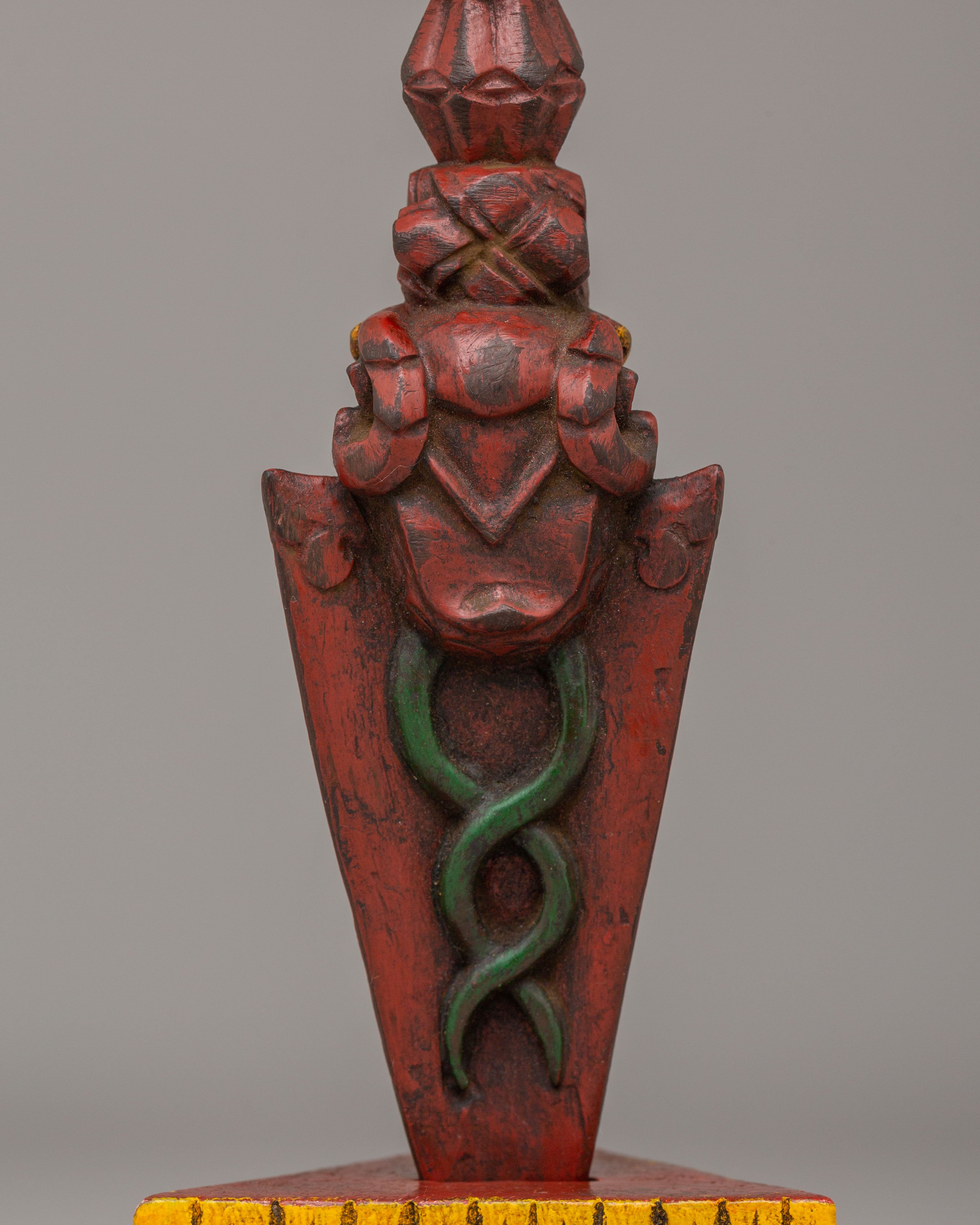 Handcrafted Buddhist Ritual Dagger | Wooden Spiritual Decor