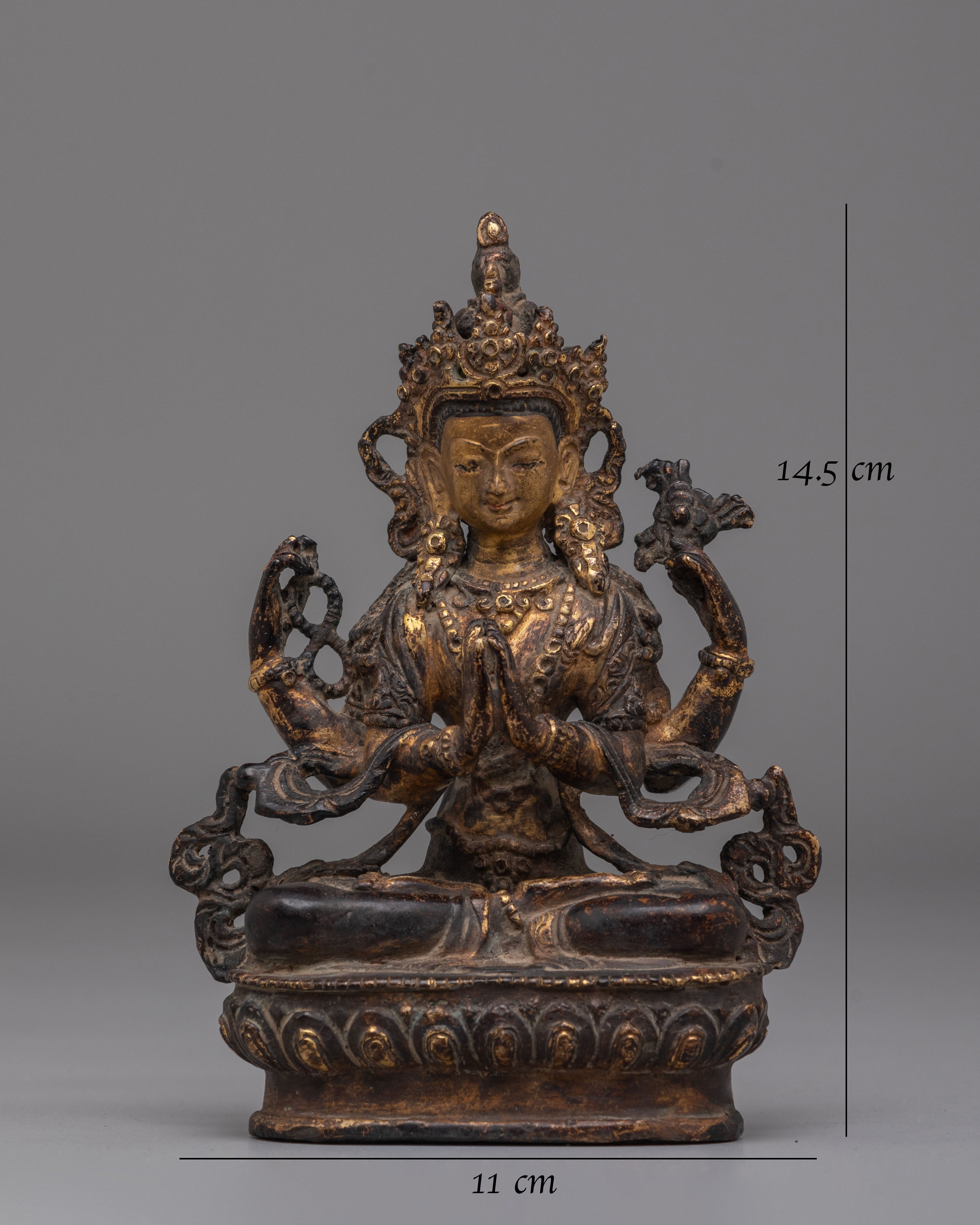 Chenrezig Compassion Deity Figurine | Avalokiteshvara Statue