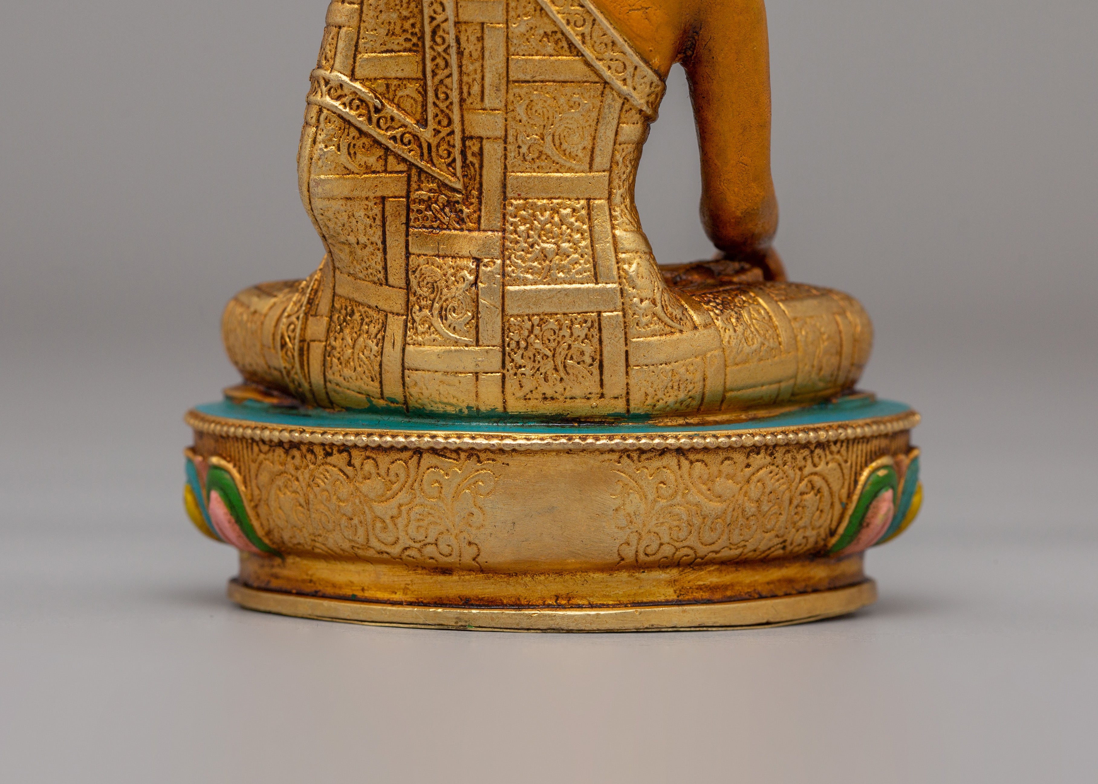 Himalayan Shakyamuni Buddha Shrine Statue | 24K Gold Plated Tibetan Buddha