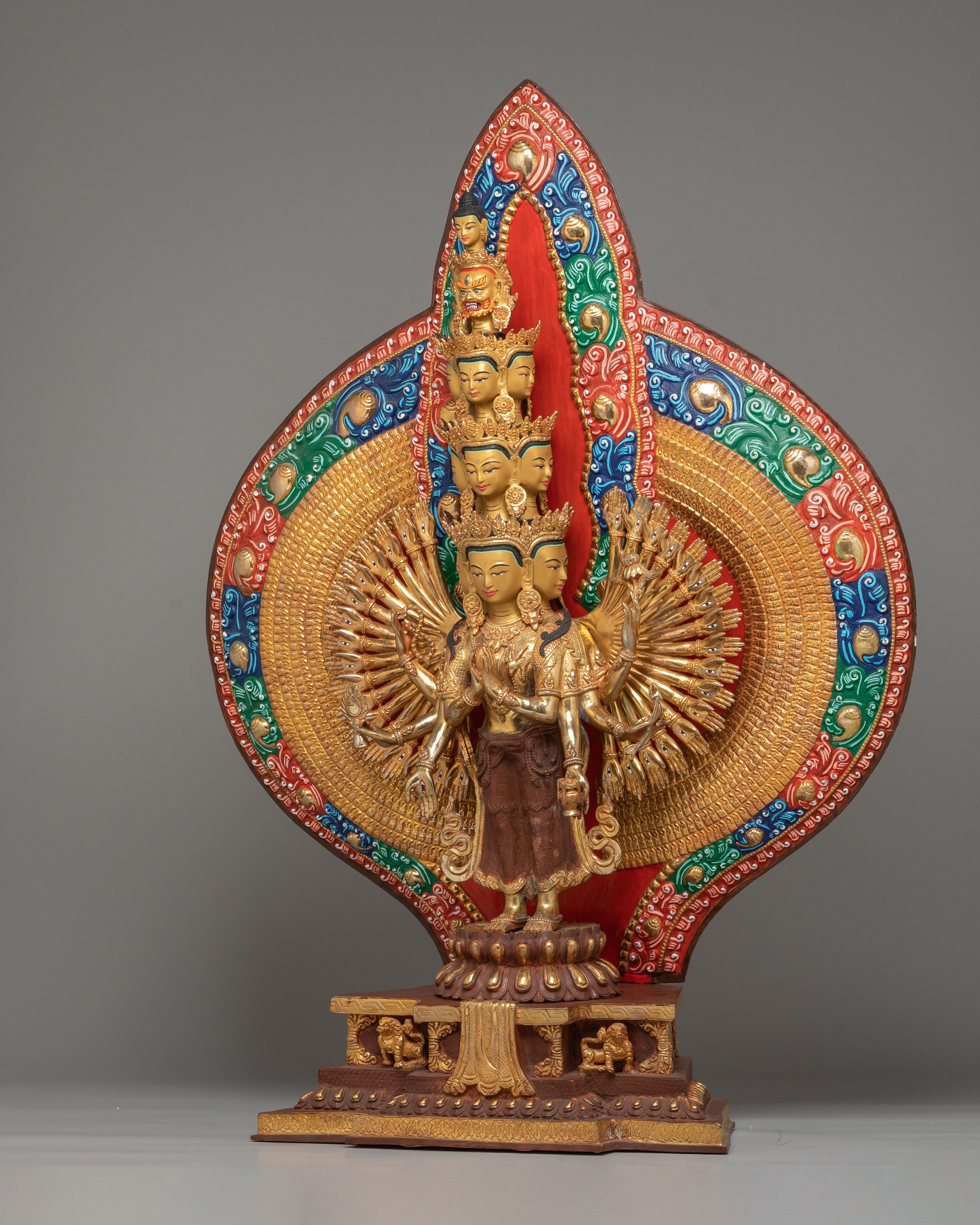 1000-armed-Chenrezig-of-Compassion Statue | Copper Body with 24K Gold Plating