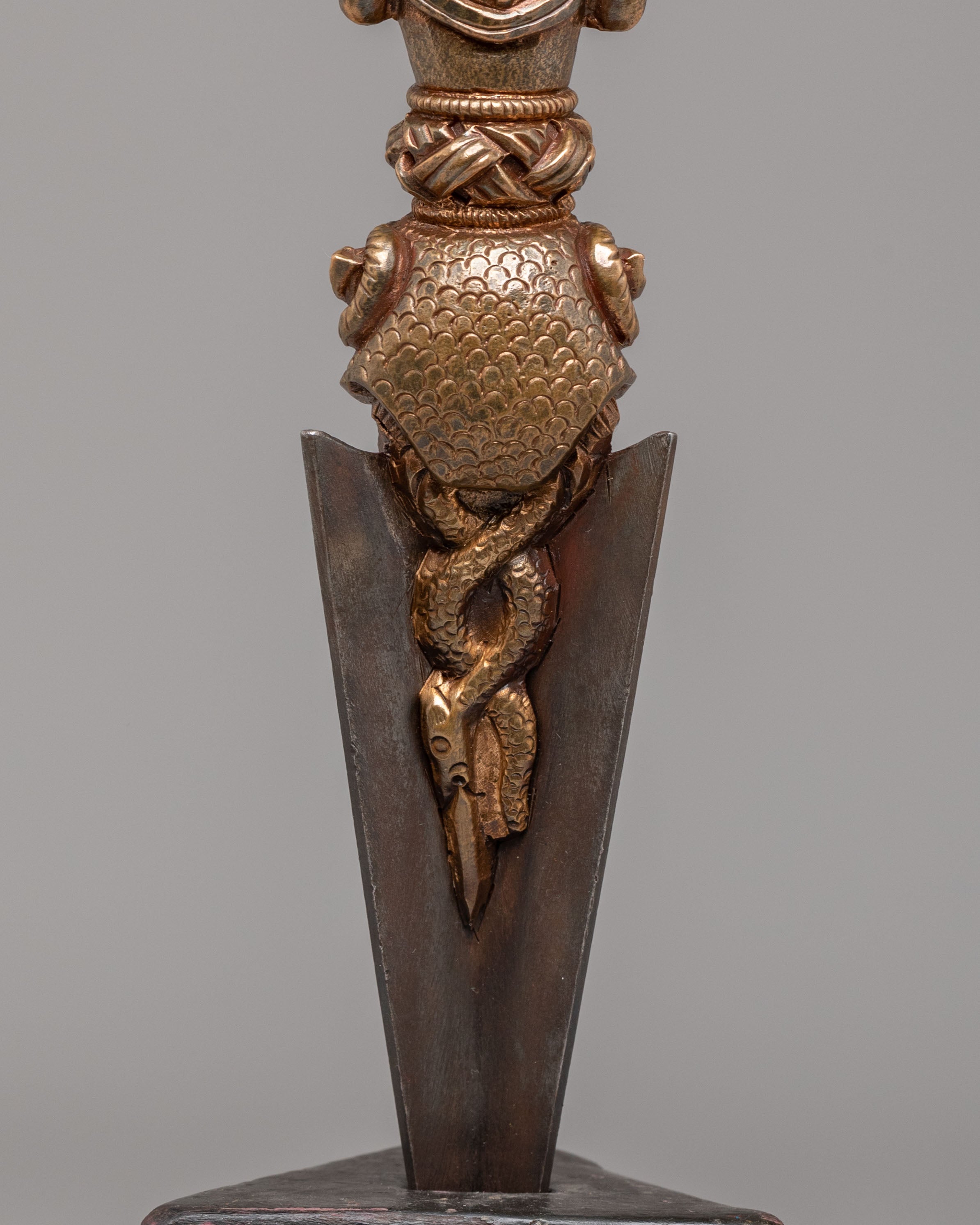 Traditional Ritual Phurba Dagger | Handcrafted Bronze & Iron Blade