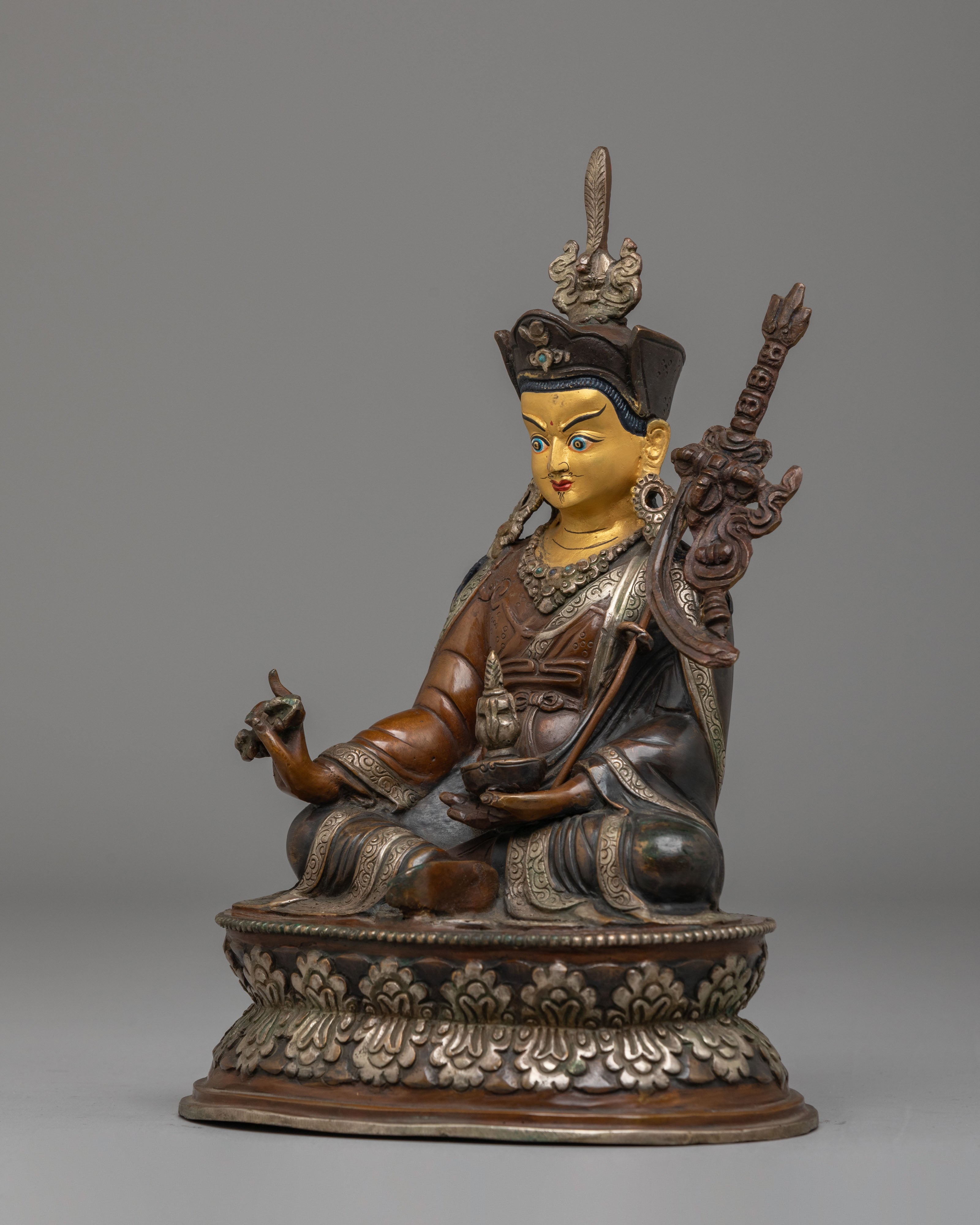 Tibetan Guru Rinpoche Padmasambhava Statue | Enlightened Master Figurine