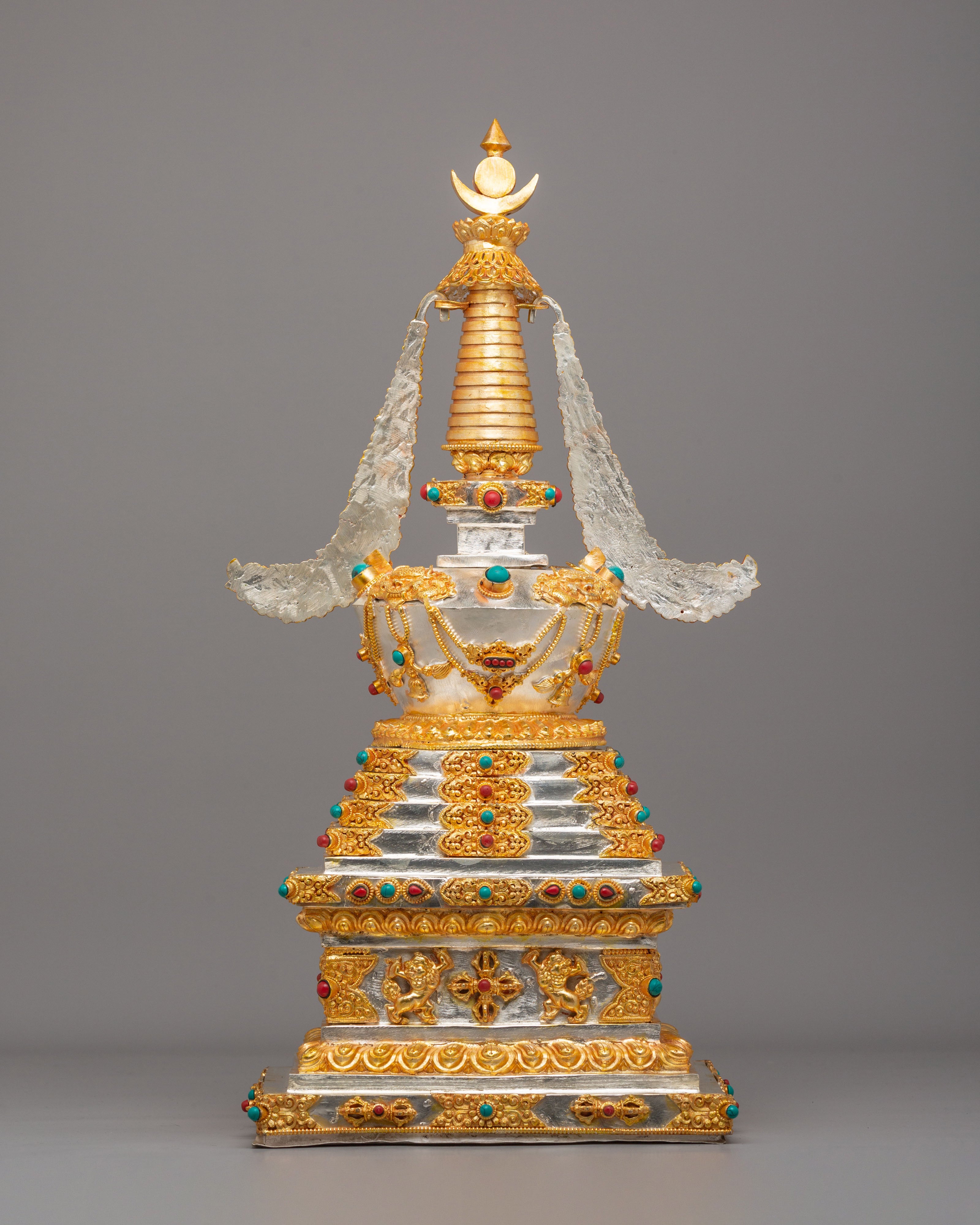 Handmade Tibetan Enlightenment Stupa | Symbol of Spiritual Awakening