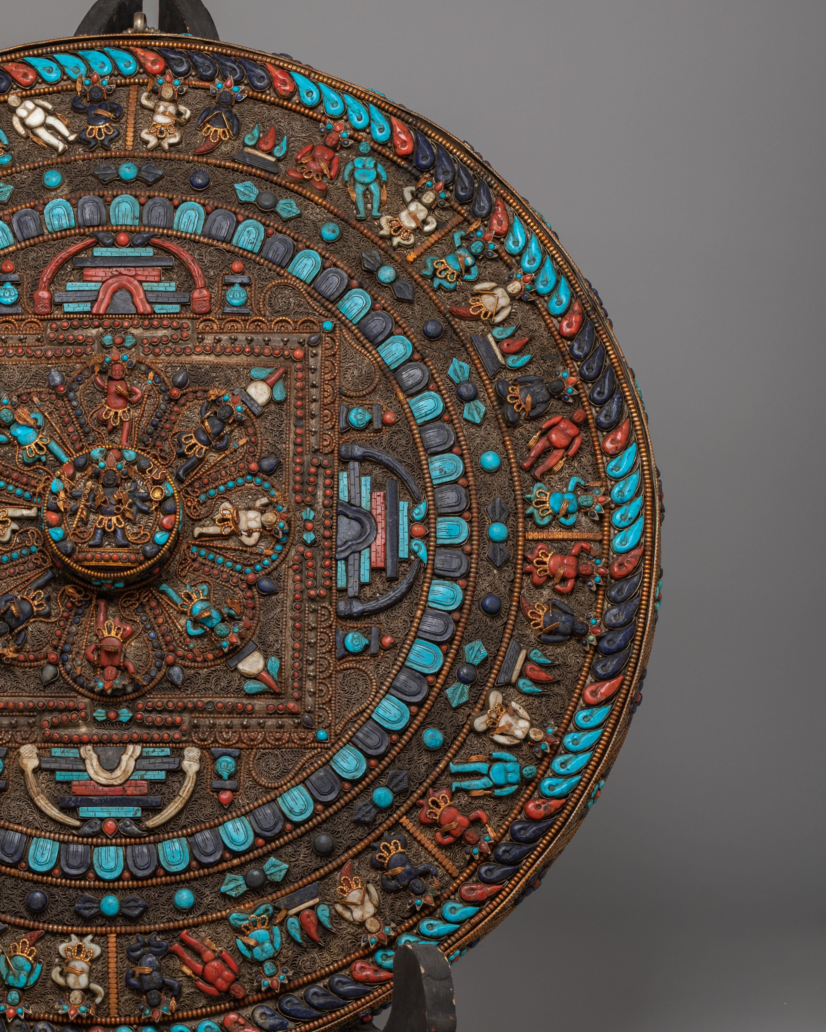 Tibetan Mandala Wall Art | Gemstone Mandala with Stand