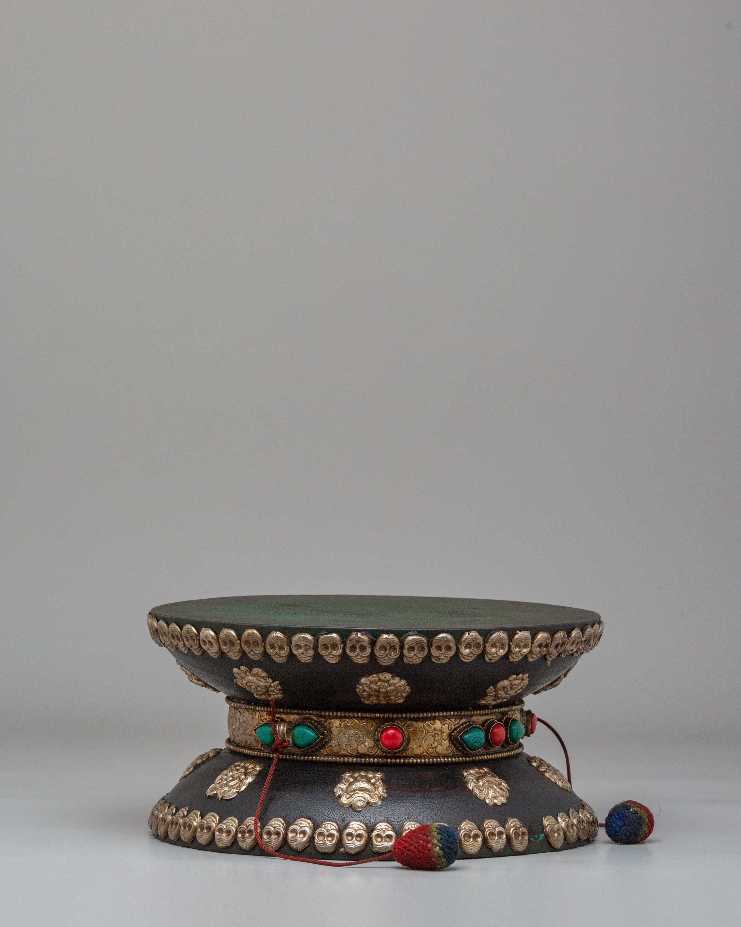 Wooden Damaru Ritual Instrument | Vajrayana Altar Damaru