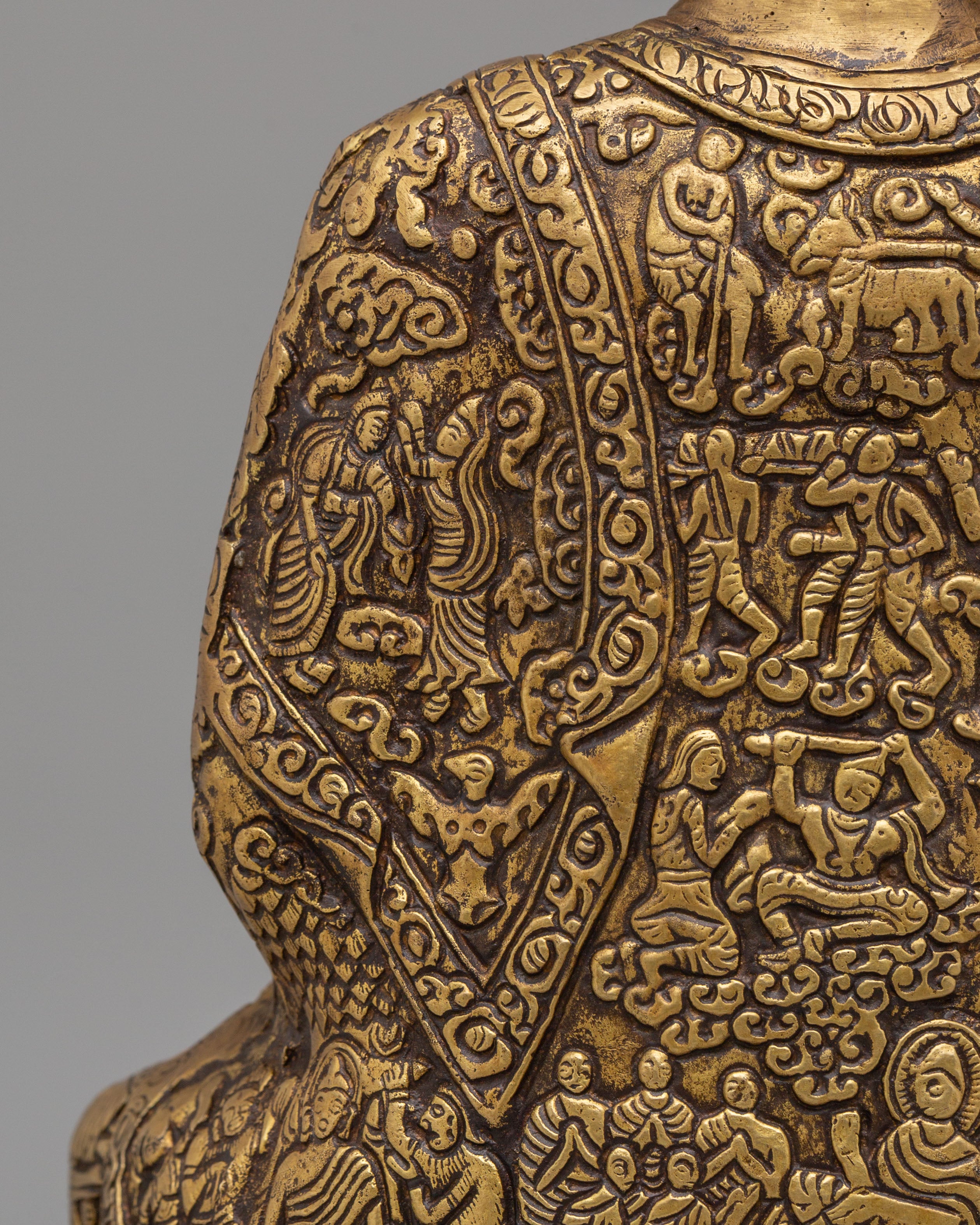 Shakyamuni Buddha Enlightenment Figurine | Handcrafted Brass Statue for Meditation