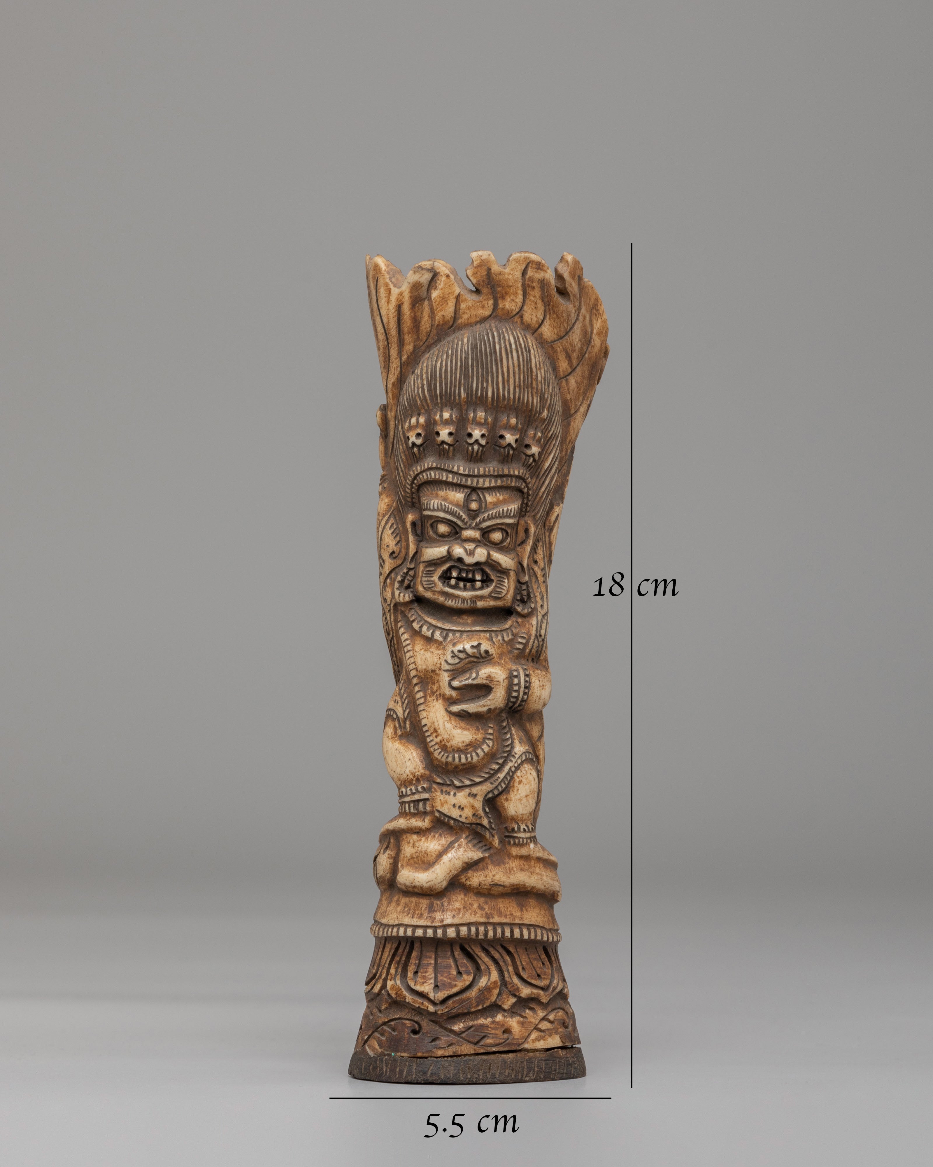 Handcrafted Mahakala Bone Stamp | Sacred Altar Art