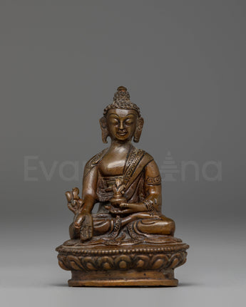 Oxidized Copper Statue of Medicine Buddha