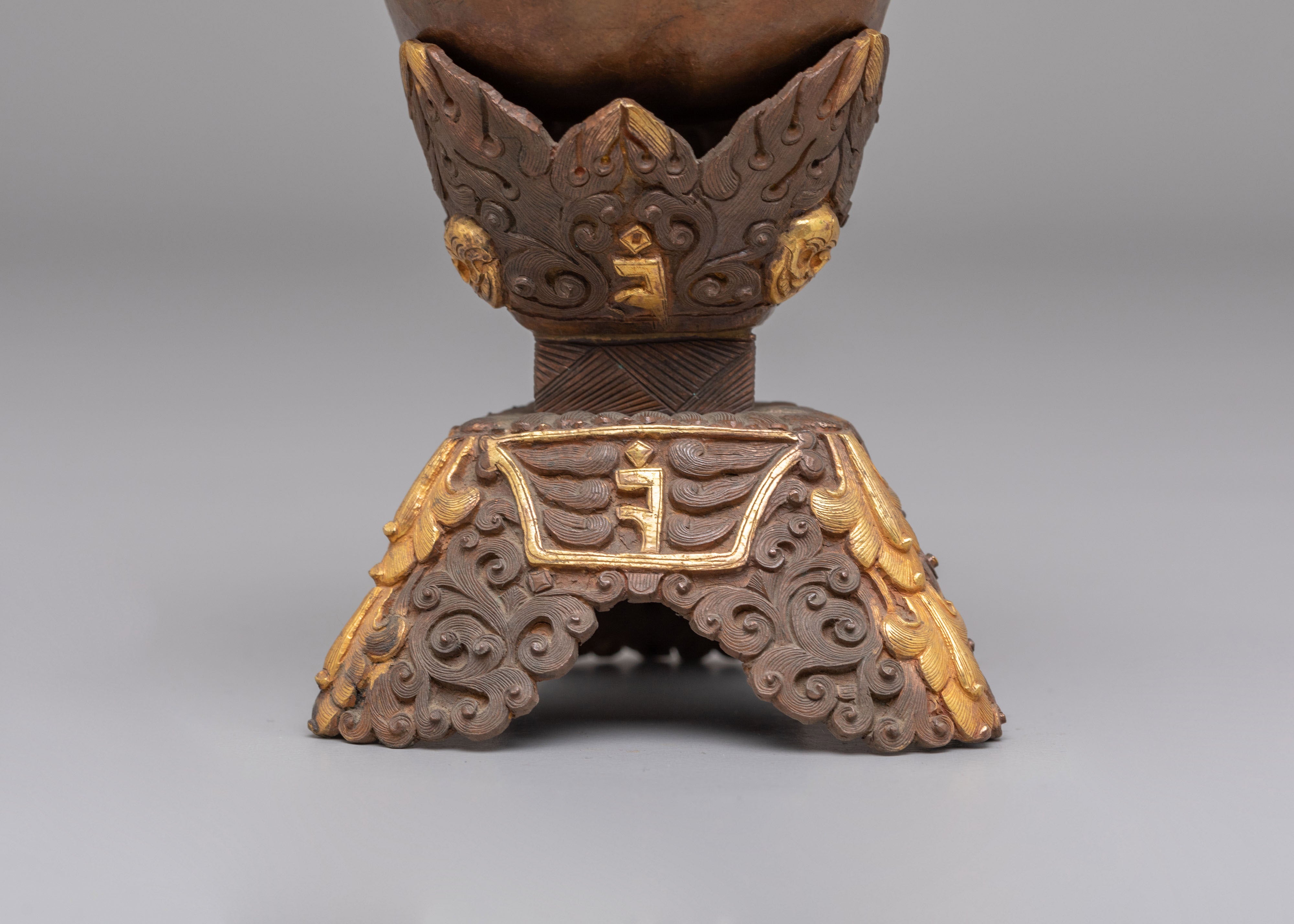 Tibetan Kapala Ritual Cup | Sacred Skull Cup for Altar & Meditation