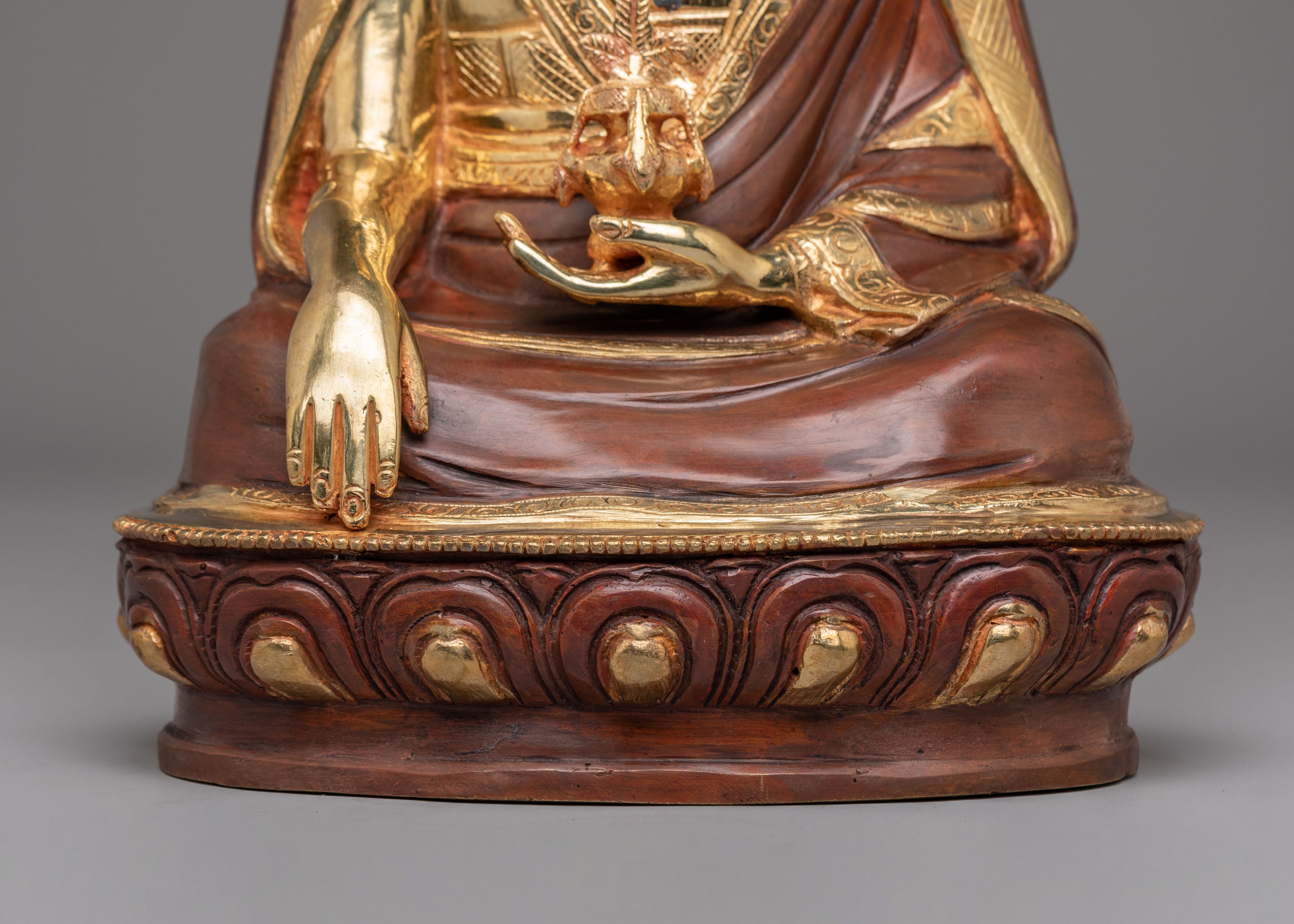 Traditional Buddhist Guru Shapdum Statue | Sacred Himalayan Artwork