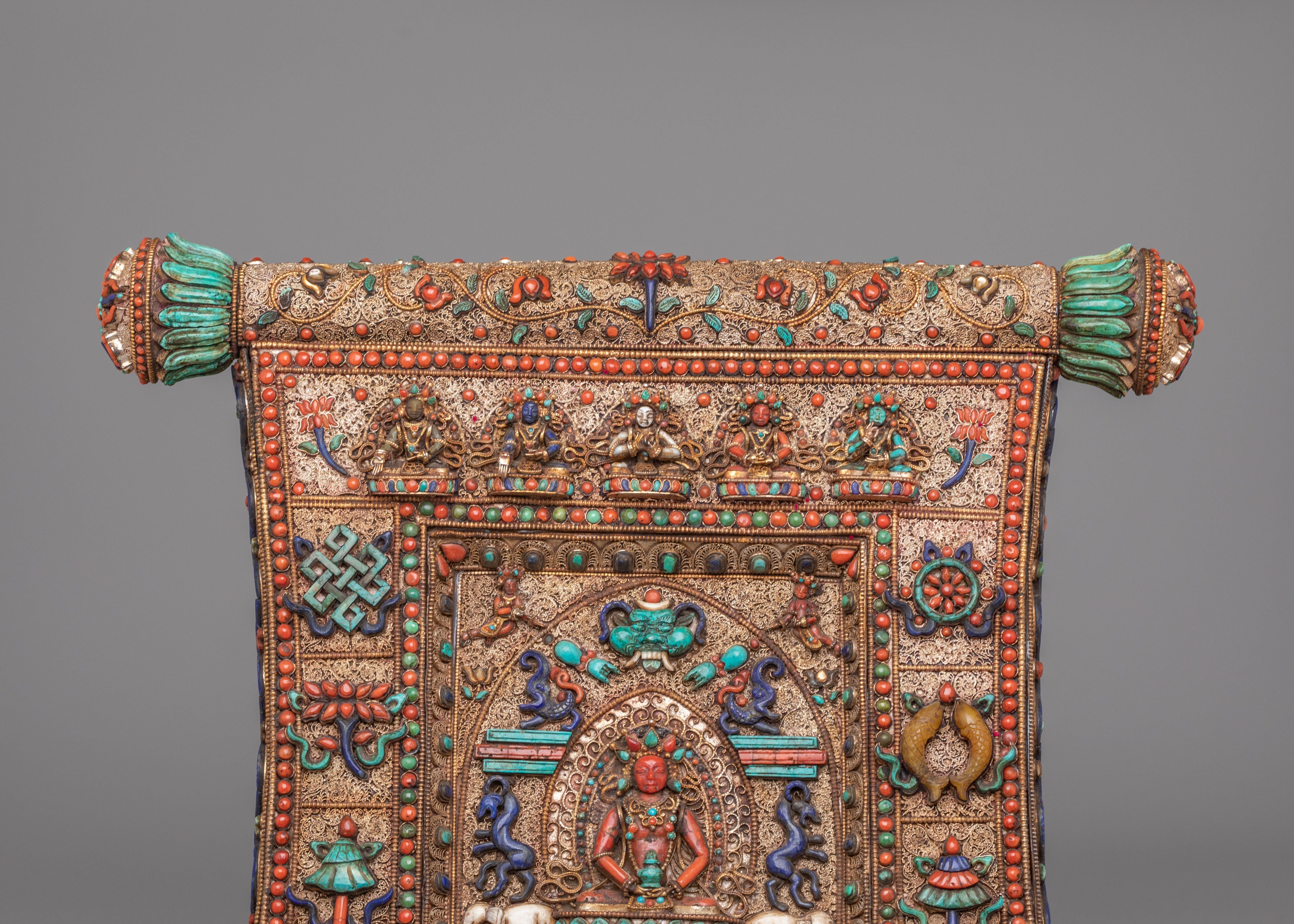 Exclusive Himalayan Metal Thangka | Exclusive Silver and Gemstone Metal Thangka