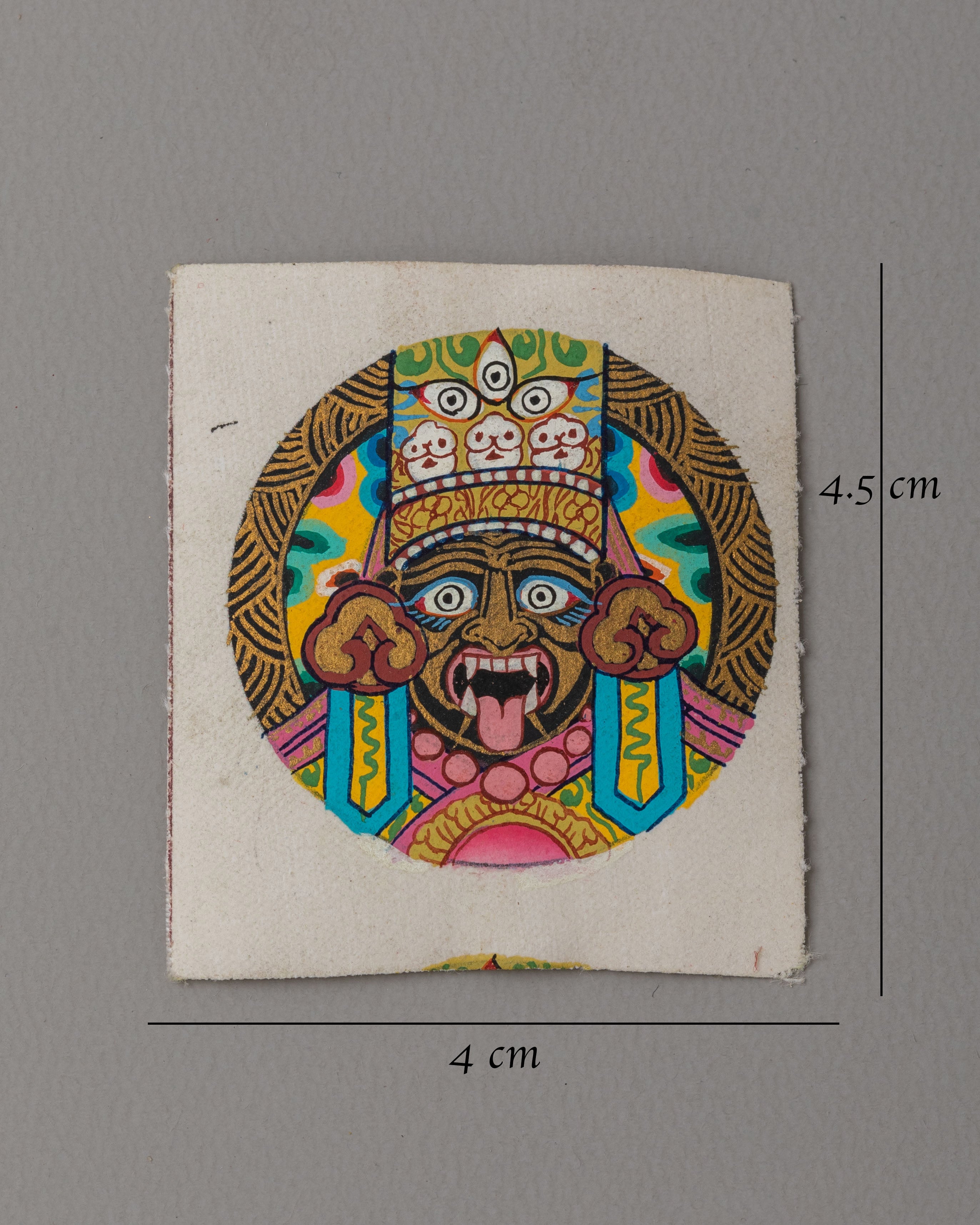 Tibetan Zashi Lhamo Thangka for Locket | Miniature Artwork for Spiritual Protection