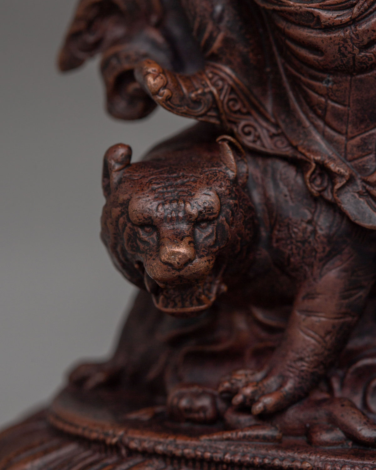 Sacred Dorje Drollo Statue | Oxidized Copper Tibetan Protector Deity Sculpture