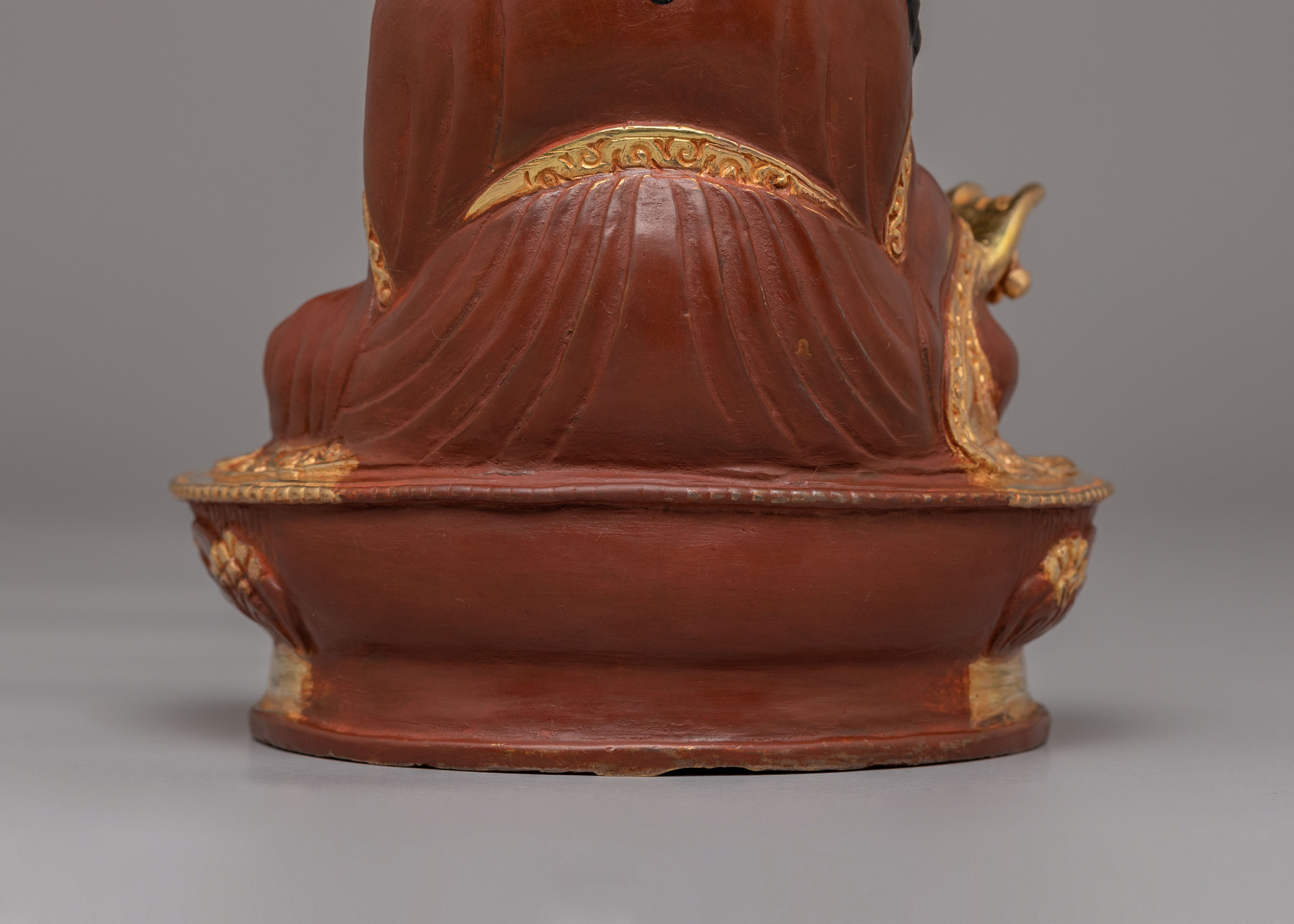 Himalayan Guru Rinpoche Altar Statue | 24K Gold Plated Tibetan Buddha