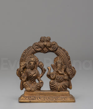 Laxmi and Lord Ganesha Statue Set | Brass Handcrafted Deity Sculpture