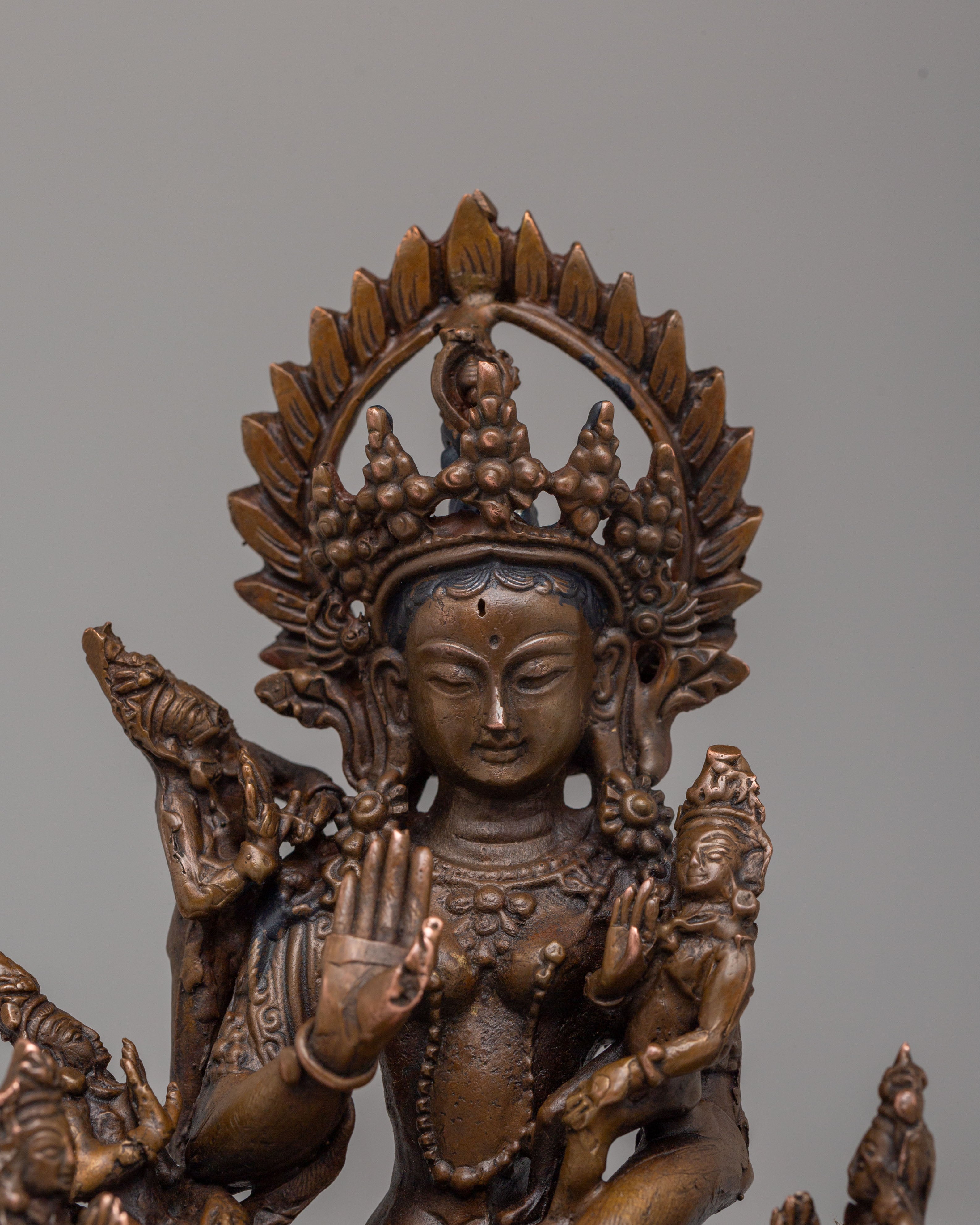 Sacred Harati Mata Statue | Oxidized Copper Body with Acrylic Color