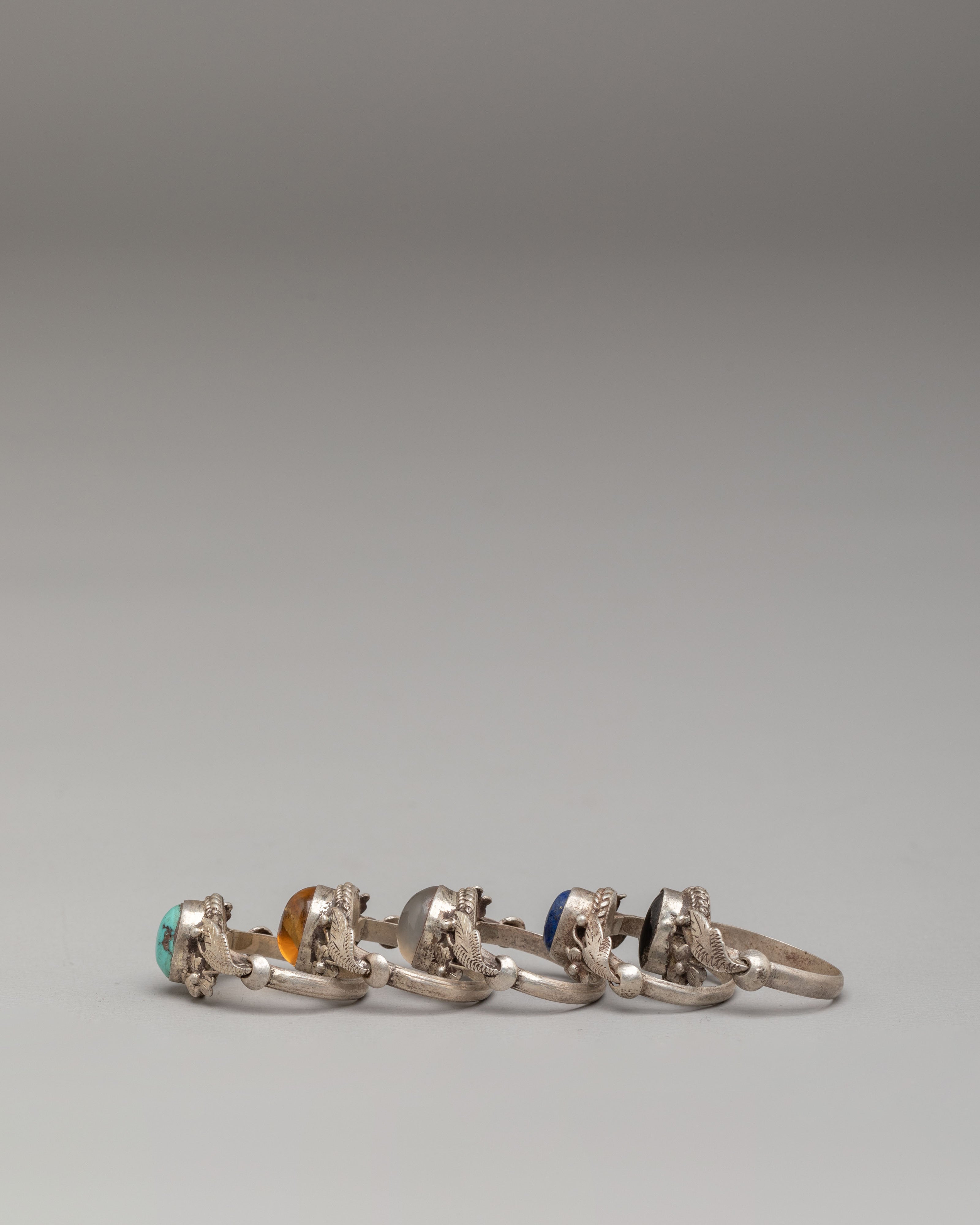 Handmade Ring Set | Silver and Gemstone Jewelry | Spiritual Accessories