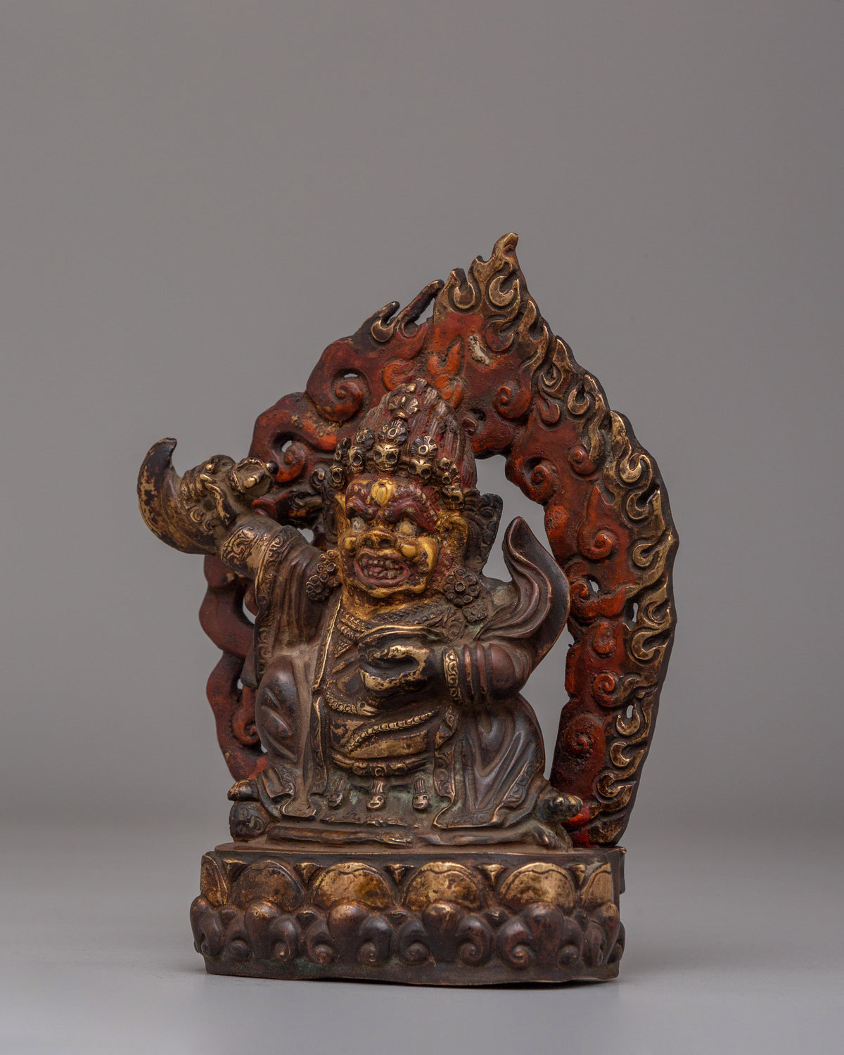 Sacred Bernagchen Mahakala Statue | Tibetan Protector Copper Sculpture