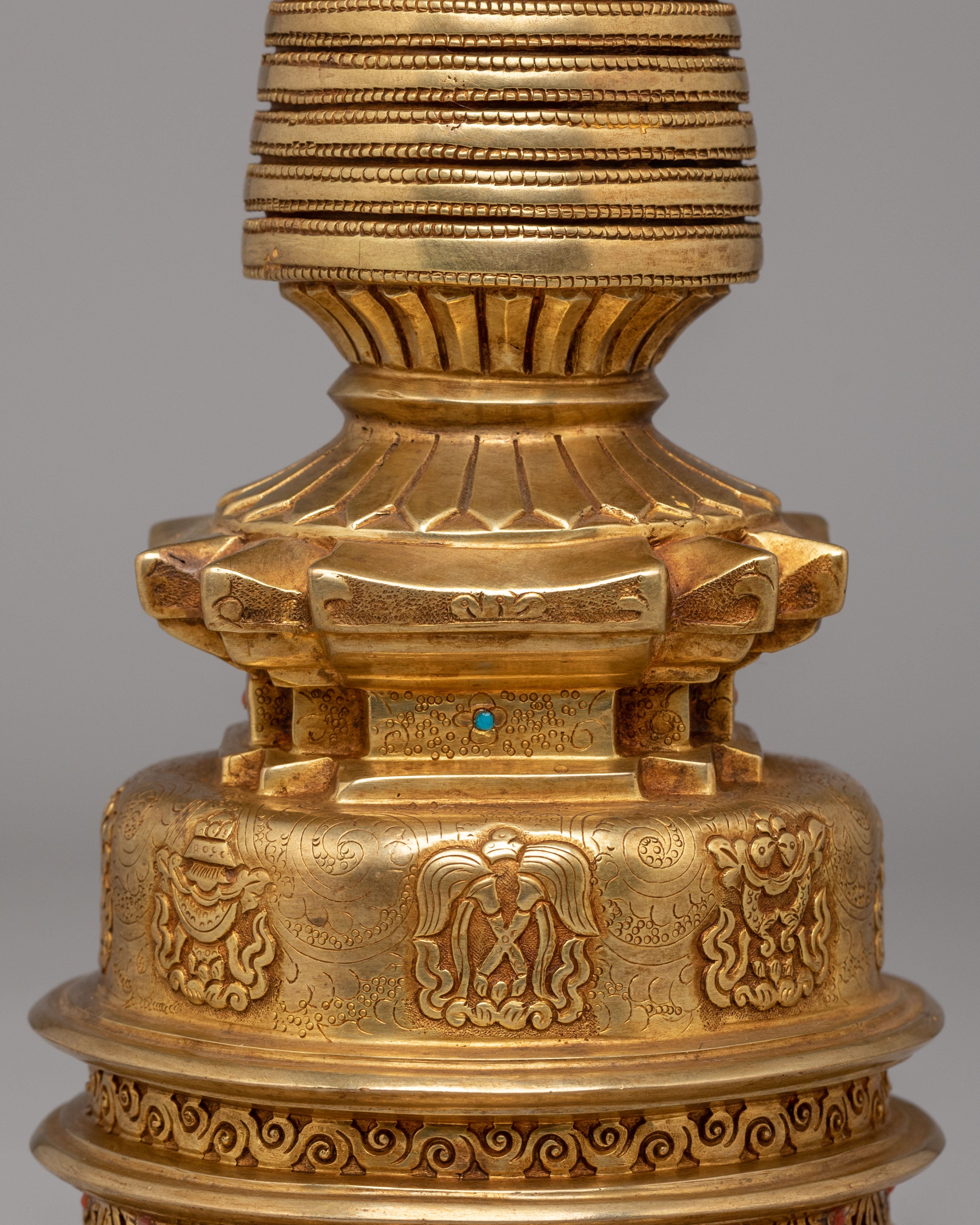 Ritual Kadampa Stupa | Gold Plated Buddhist Decor