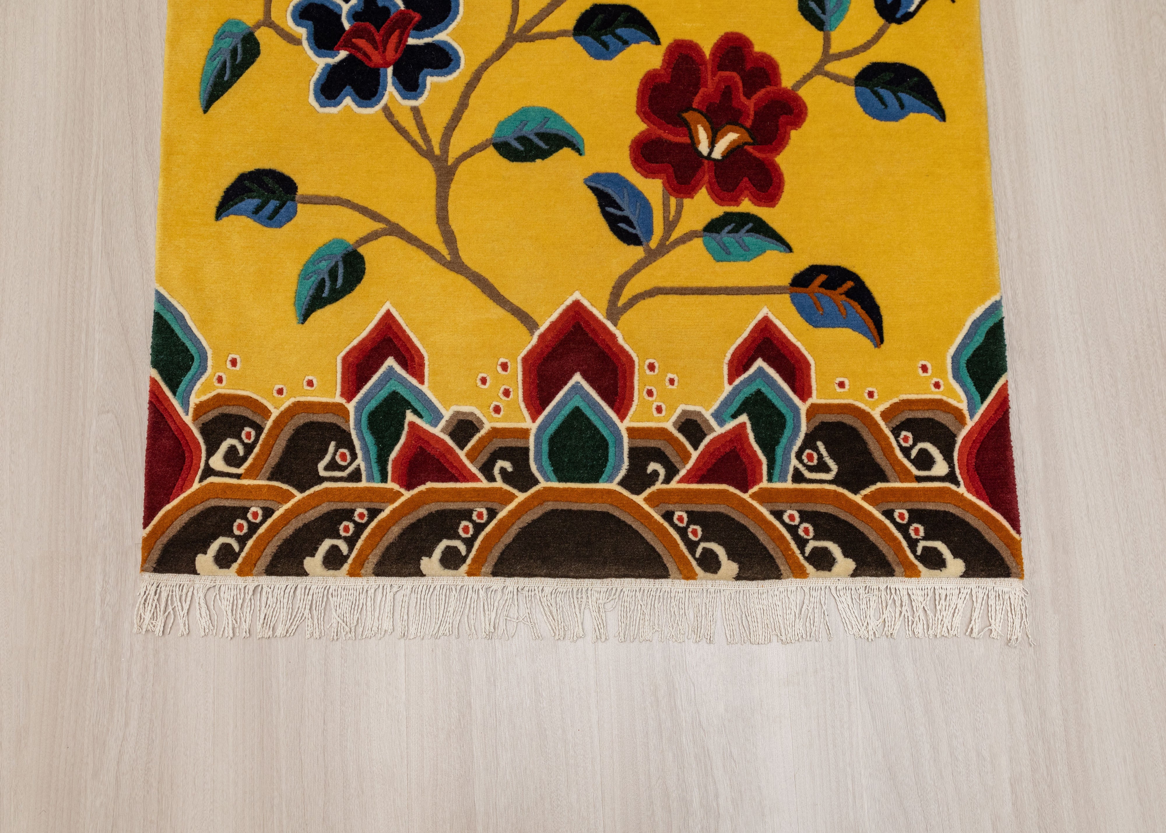Handcrafted Floral Rug | Sacred Home Decor