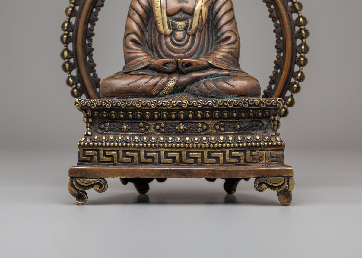 Handcrafted Amitabha Buddha Deity Statue | Copper Statue for Meditation