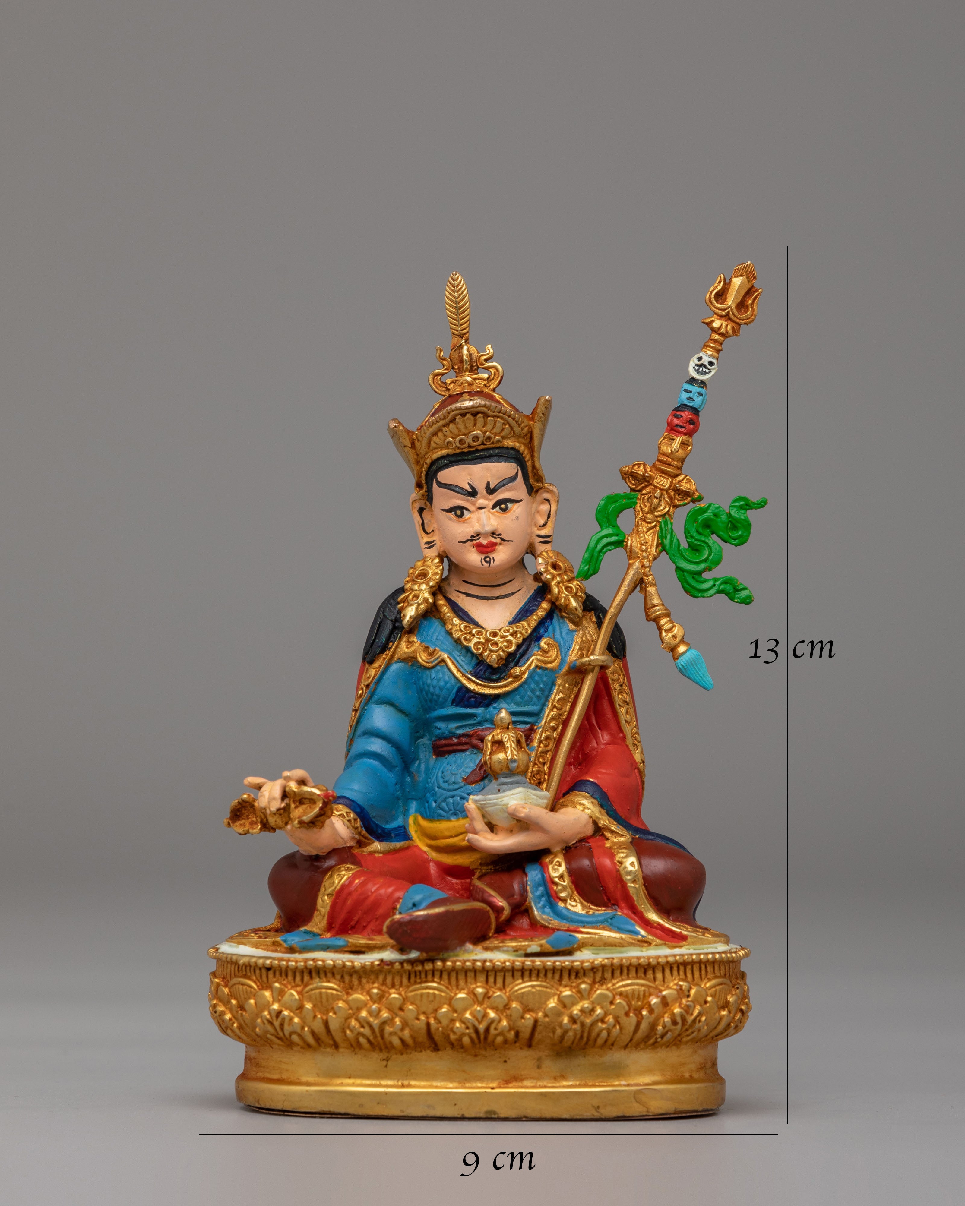 Handmade Guru Rinpoche Divine Statue | Tibetan Buddhism Artwork