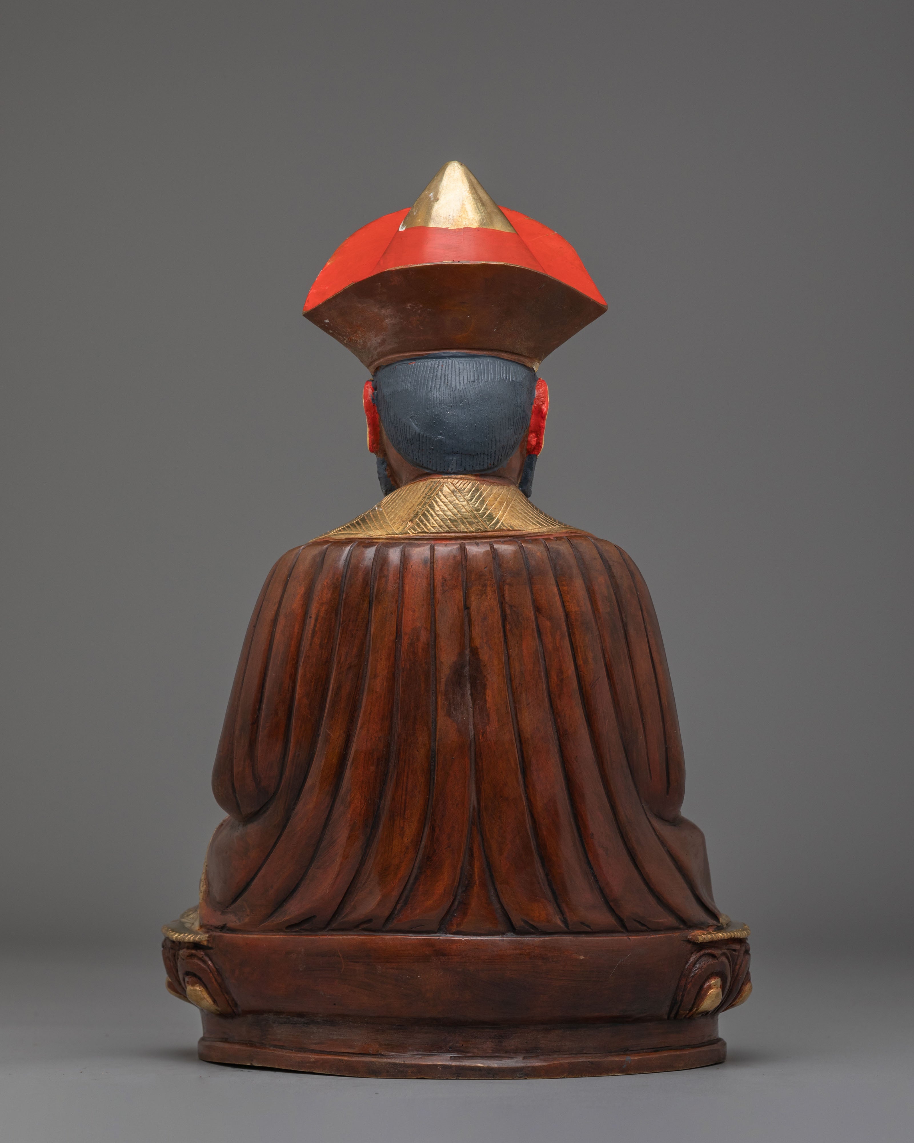 Traditional Buddhist Guru Shapdum Statue | Sacred Himalayan Artwork