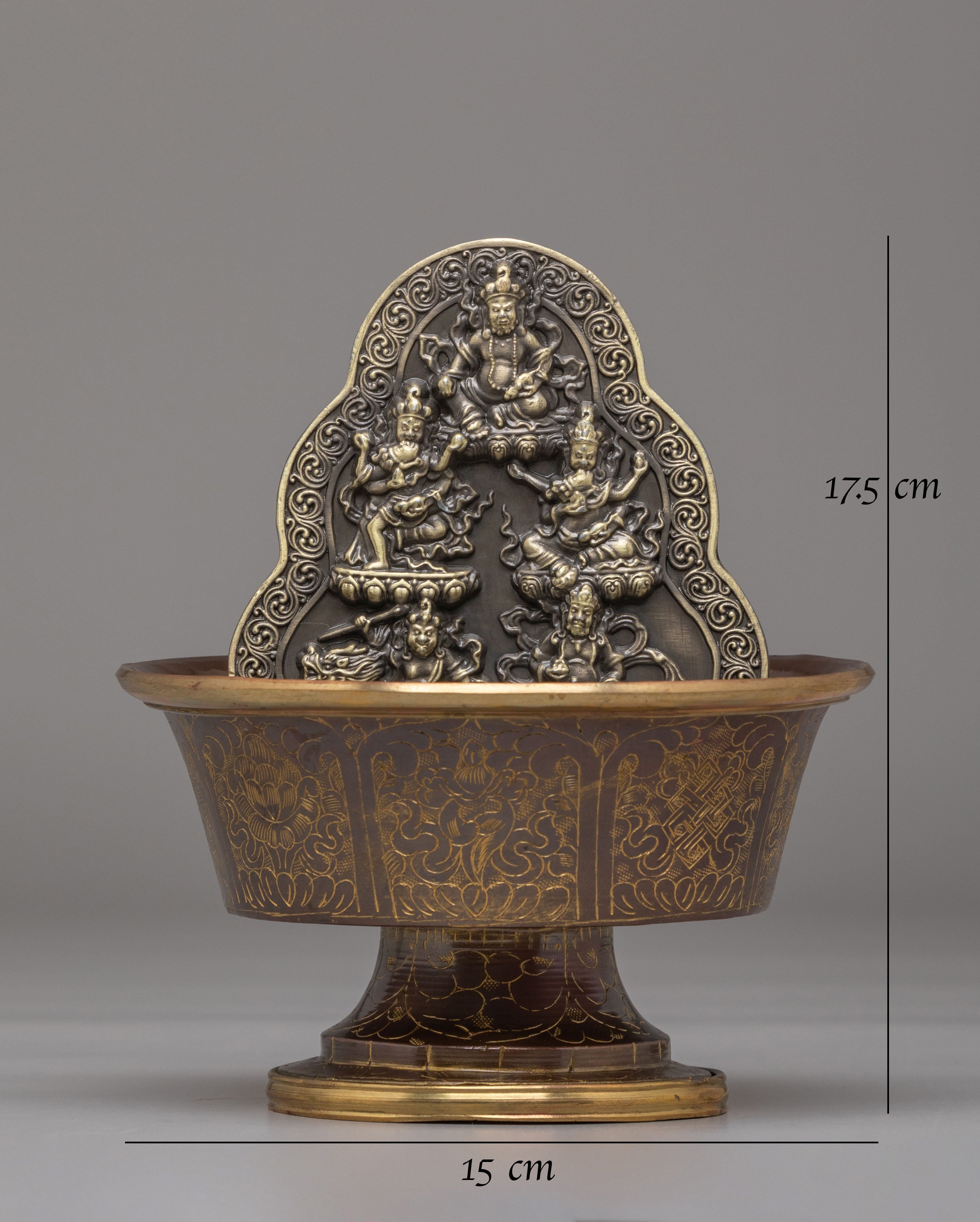 Handcrafted Dzambhala Offering Bowl | Buddhist Wealth Ritual Vessel