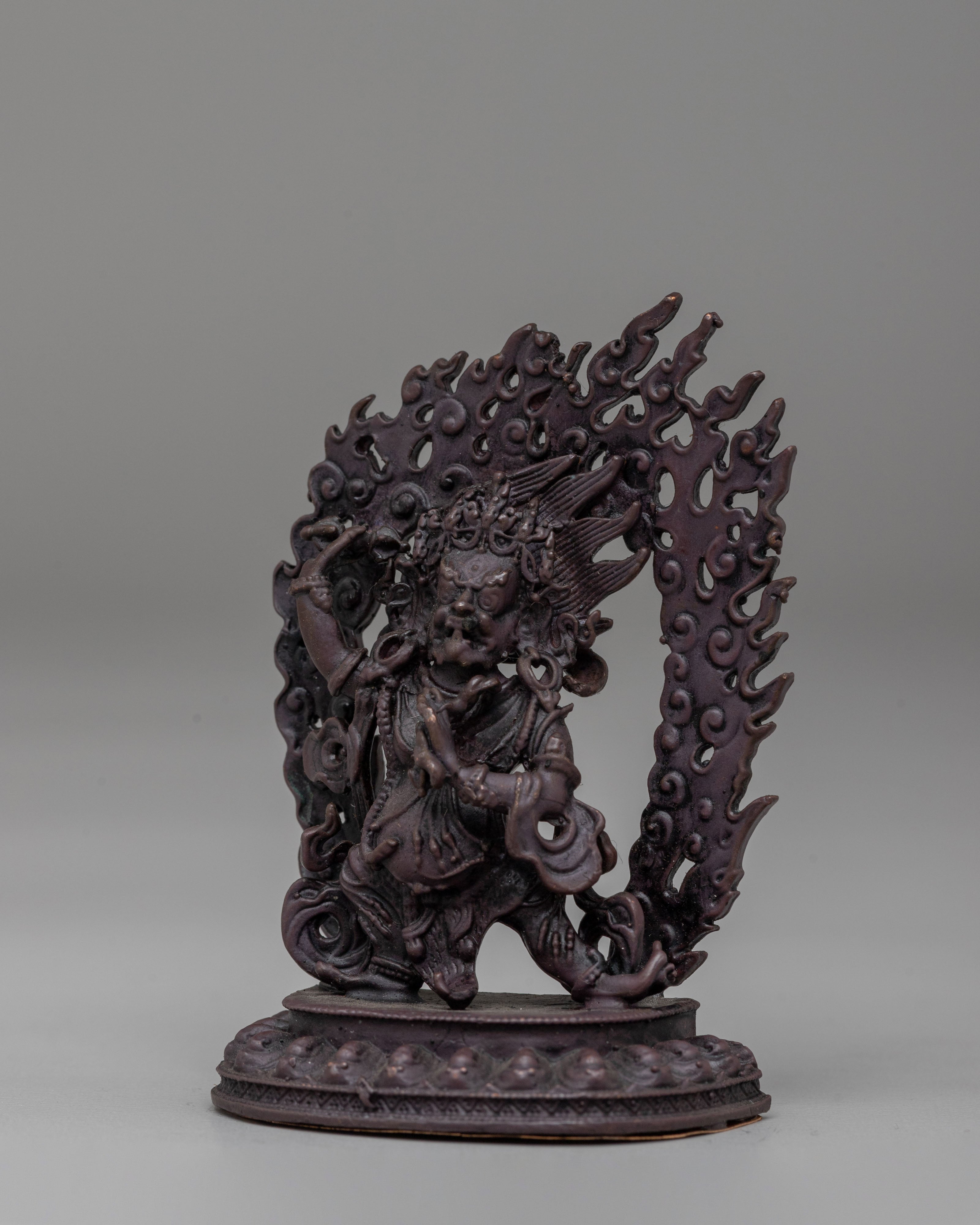 Bodhisattva Vajrapani Statue for Protection | Oxidized Copper Protector Deity