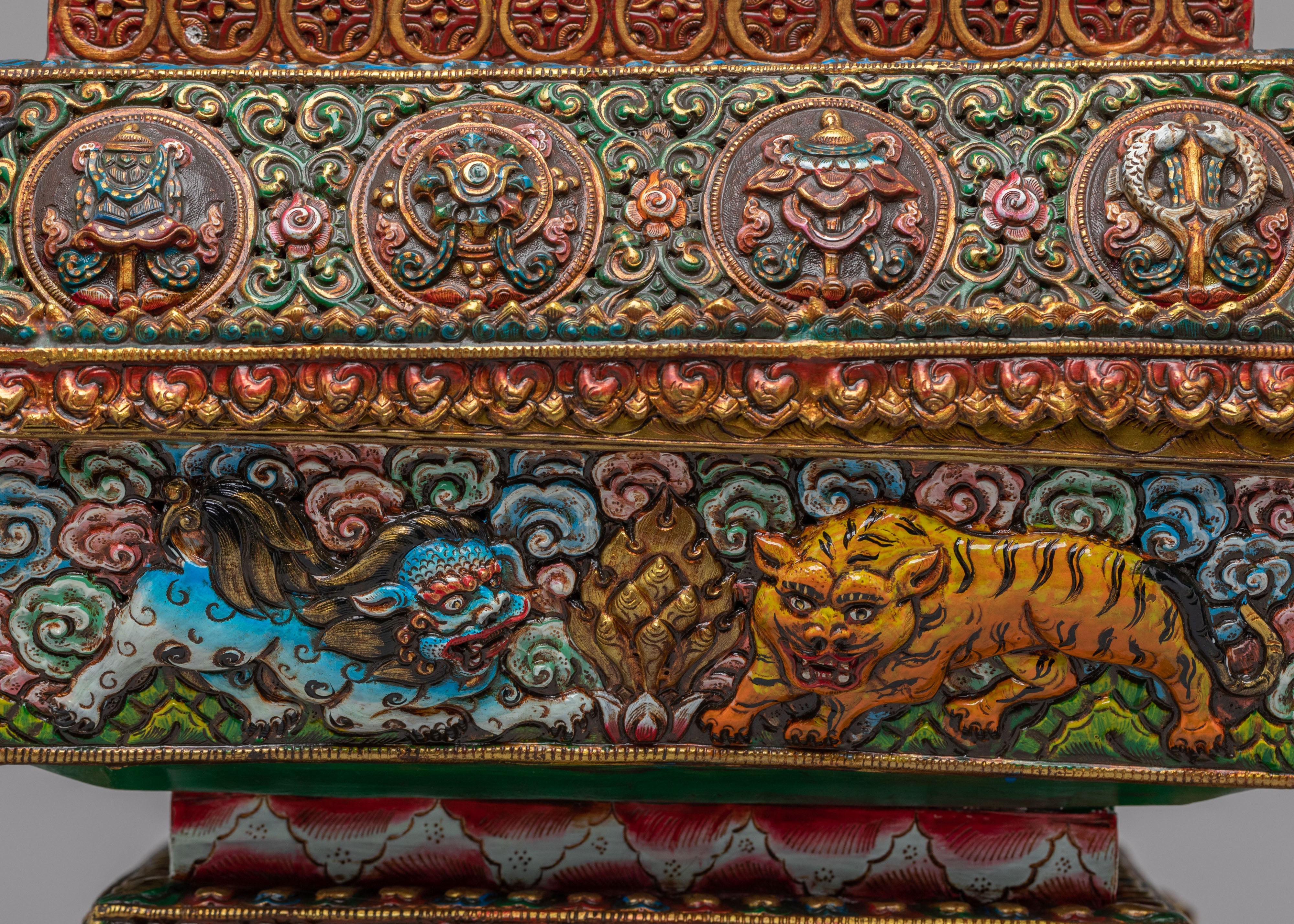 Handcrafted Ceremonial Incense Burner | Gold and Acrylic Color
