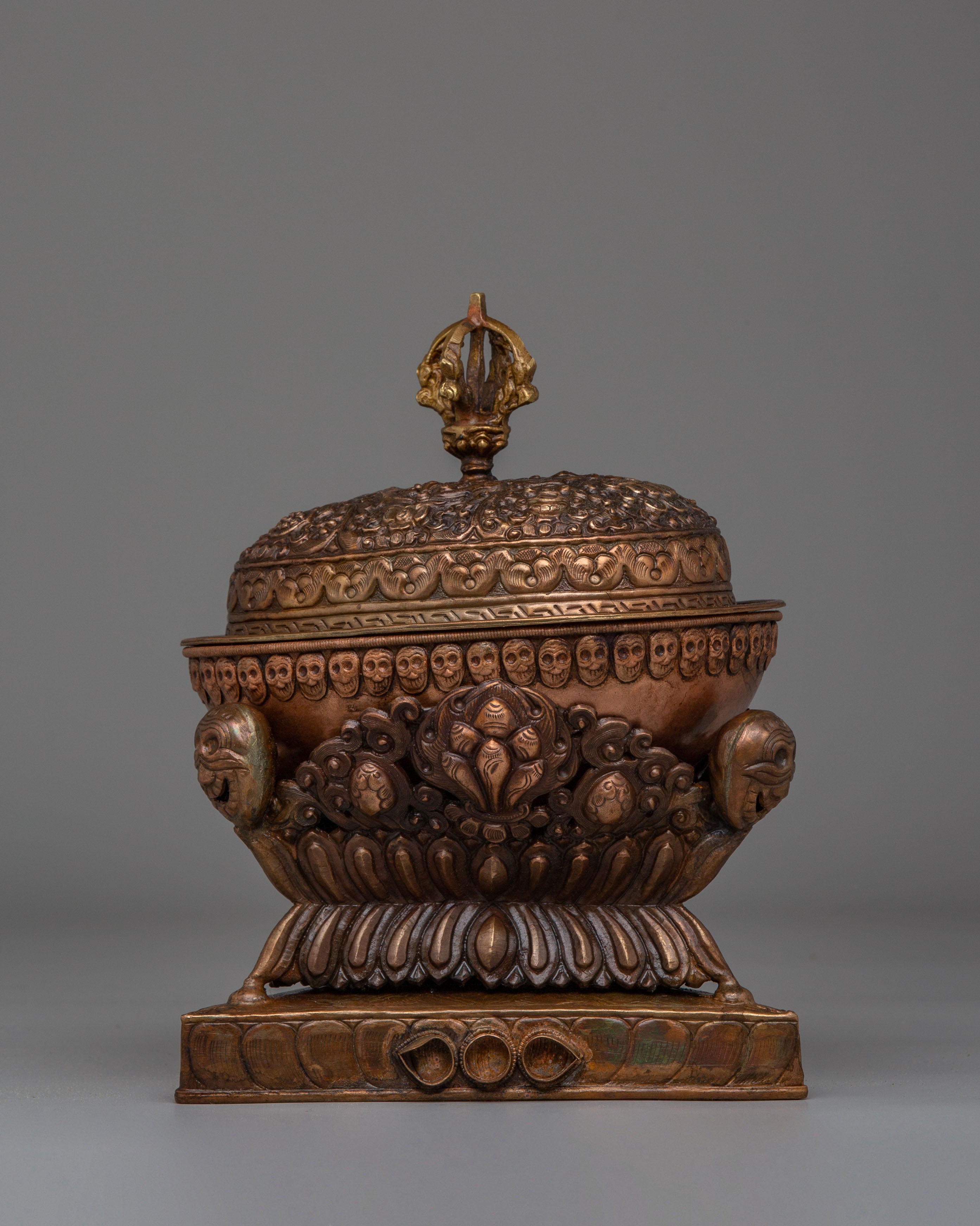 Sacred Altar Kapala | Copper Skull Cup for Rituals