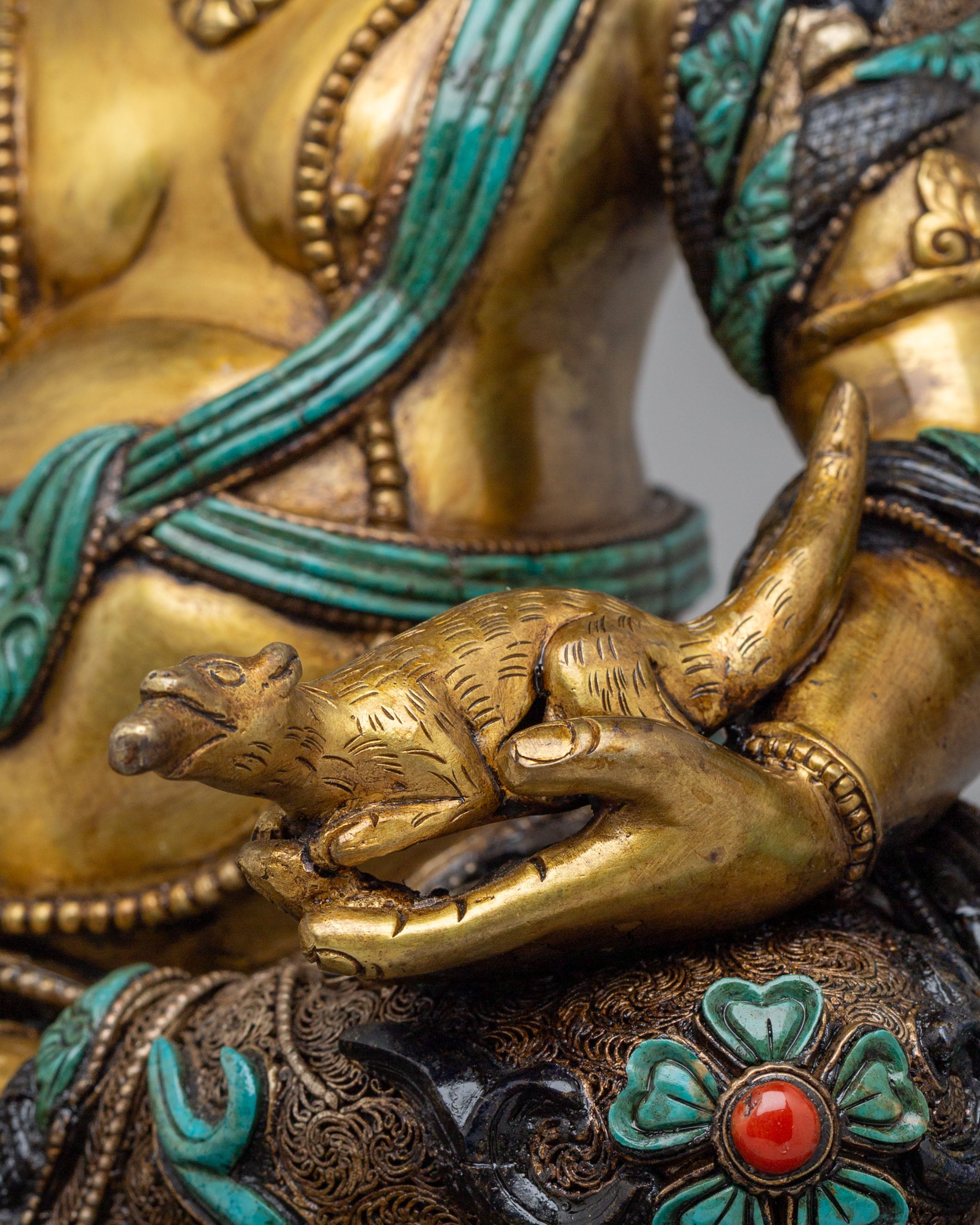 Tibetan Dzambhala Altar Statue | Prosperity and Meditation Shrine Decor