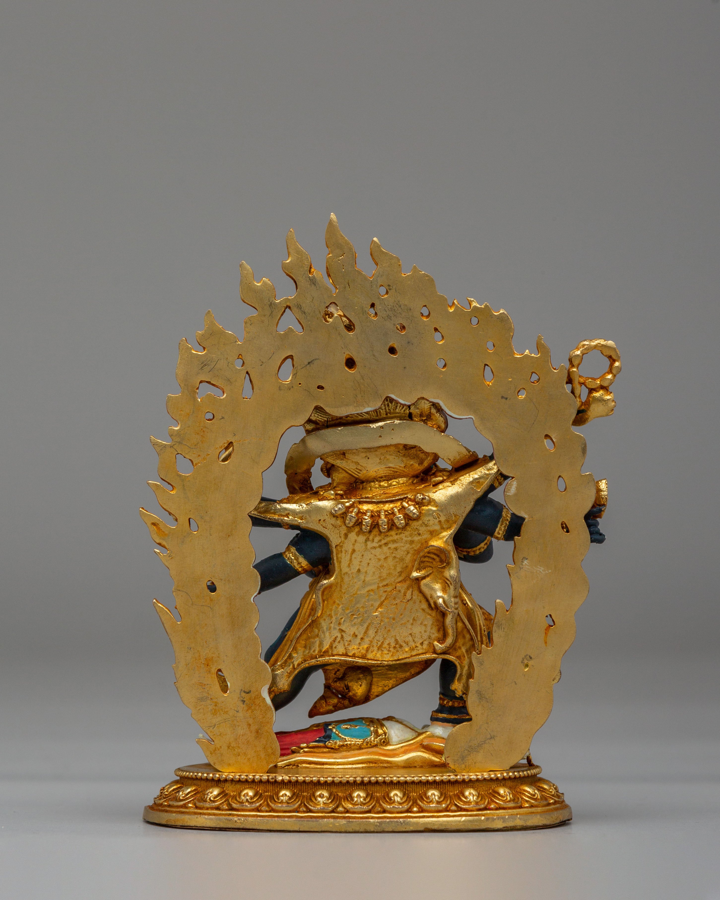 Sacred Six-Armed Mahakala Statue | Traditional Tibetan Buddhist Artwork