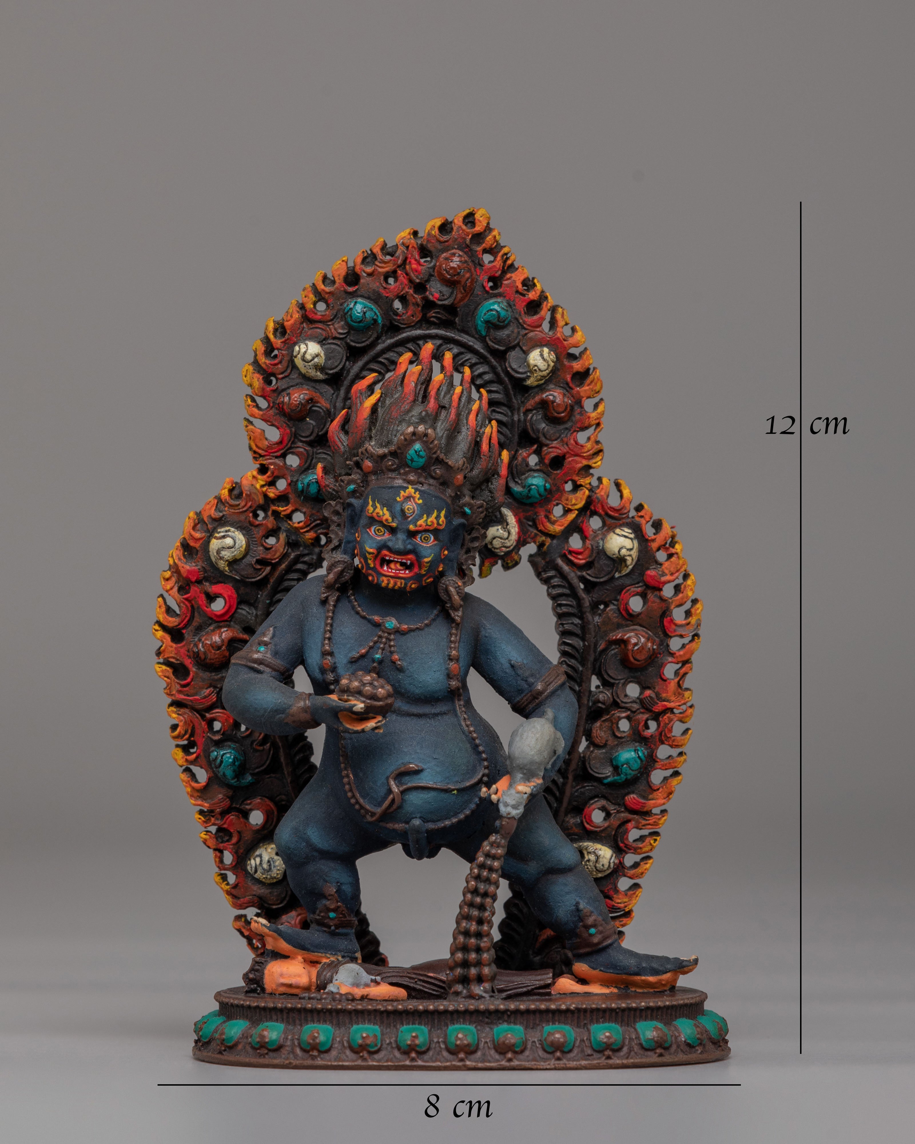 Handcrafted Black Dzambhala Spiritual Statue | Tibetan Protector Deity