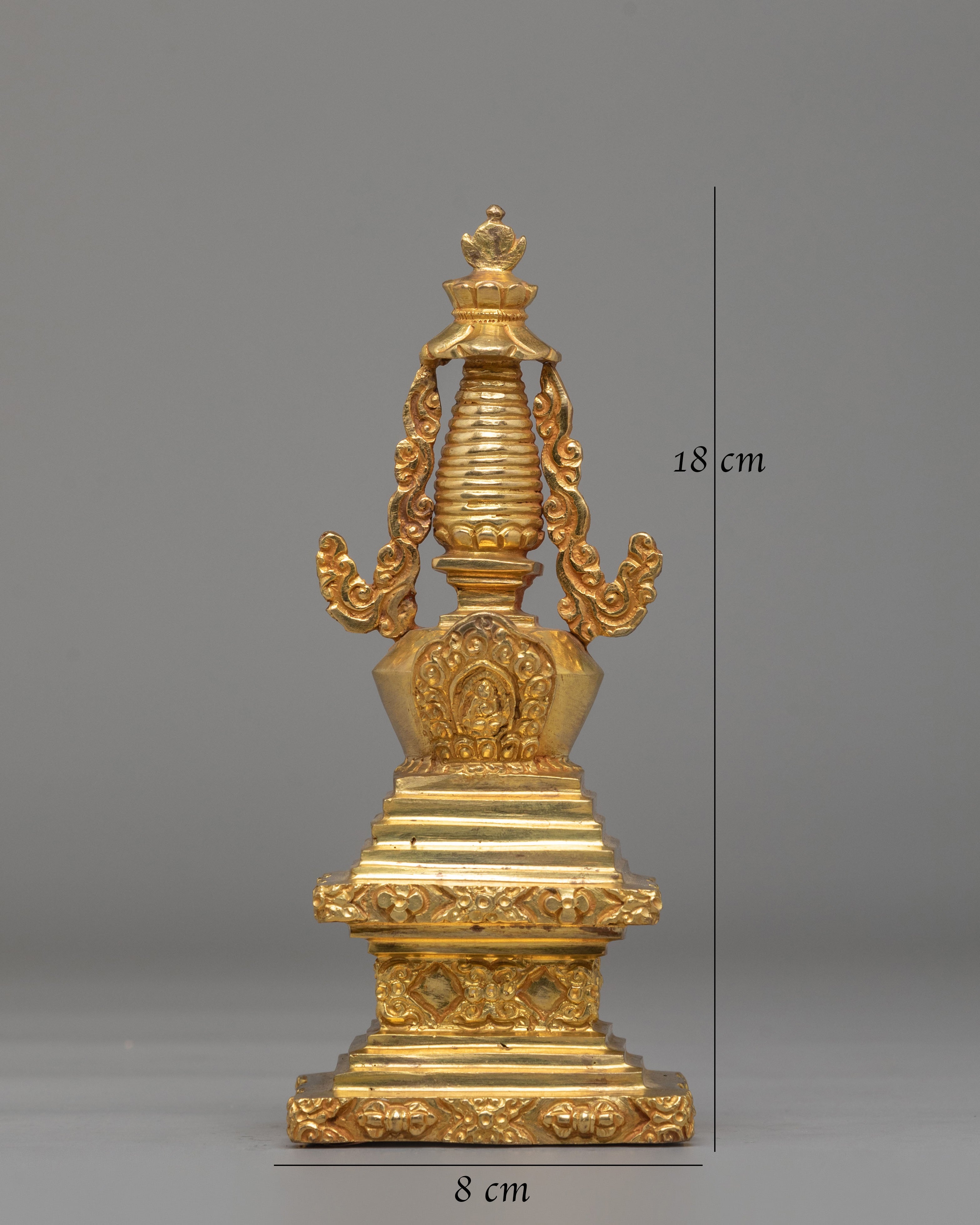 Himalayan Enlightenment Stupa | Gold-Plated Stupa for Meditation