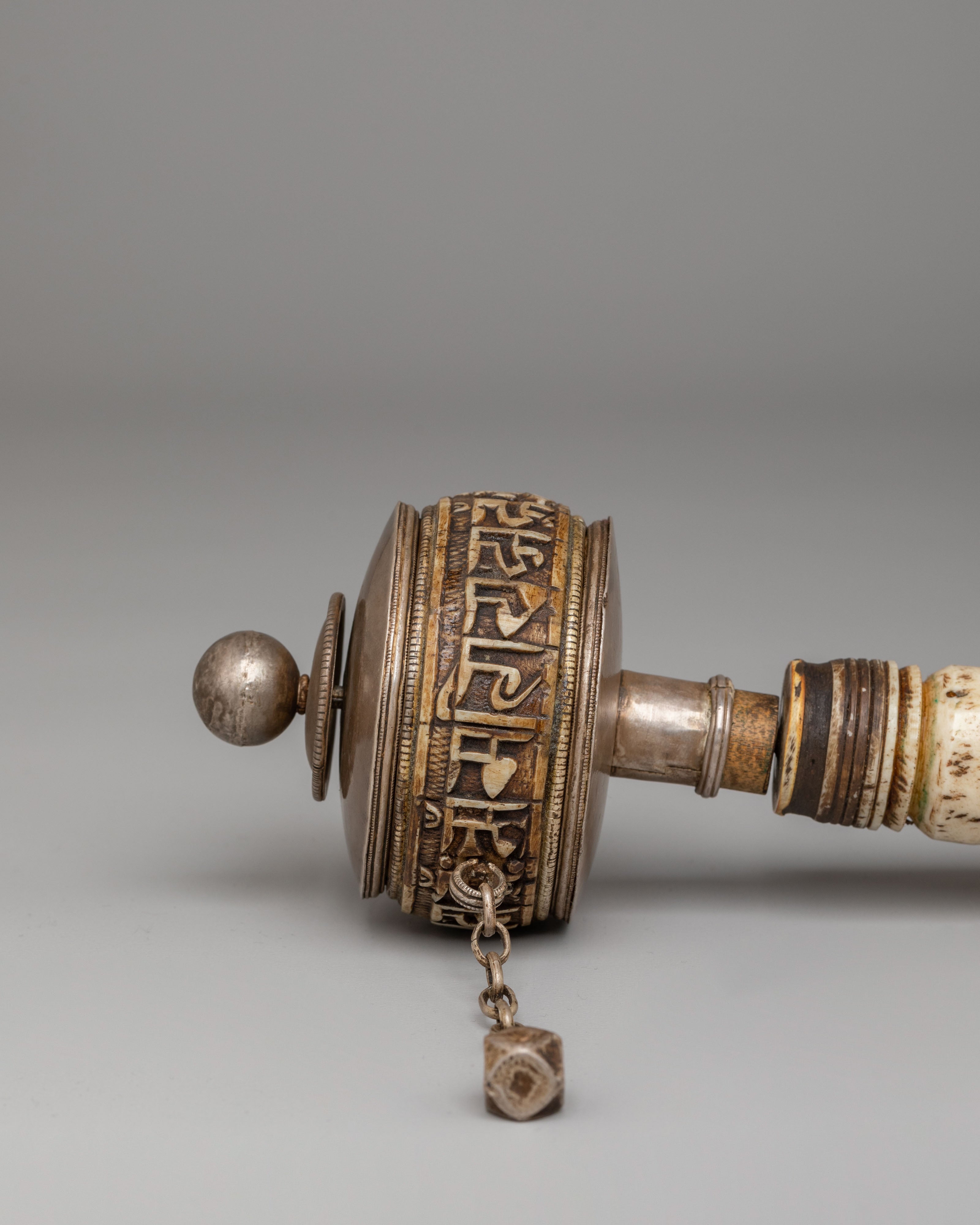 Prayer Wheel With Mantra For Altar | Handcrafted Meditation Tool