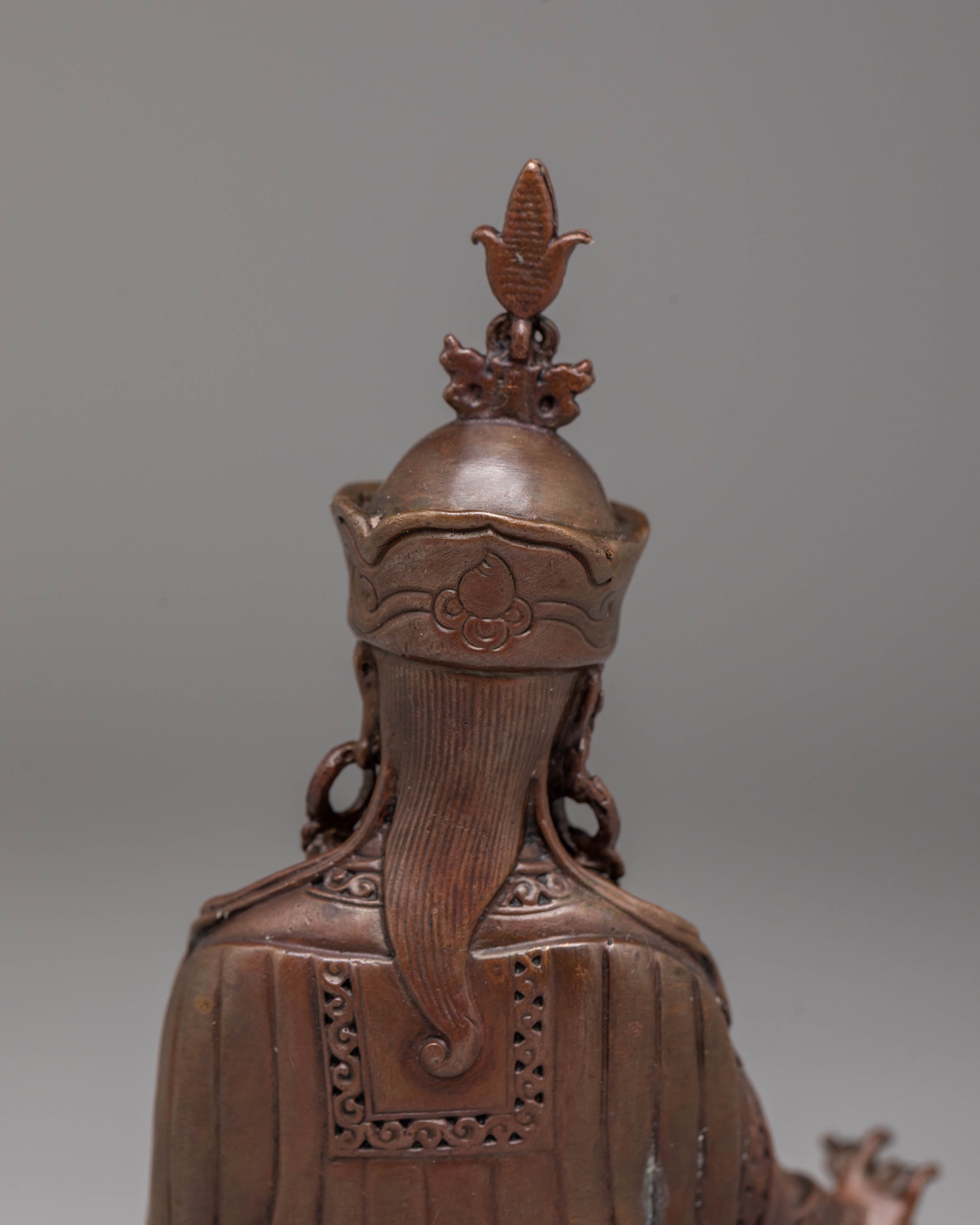 Traditional Tibetan Guru Rinpoche Statue | Oxidized Copper Figurine