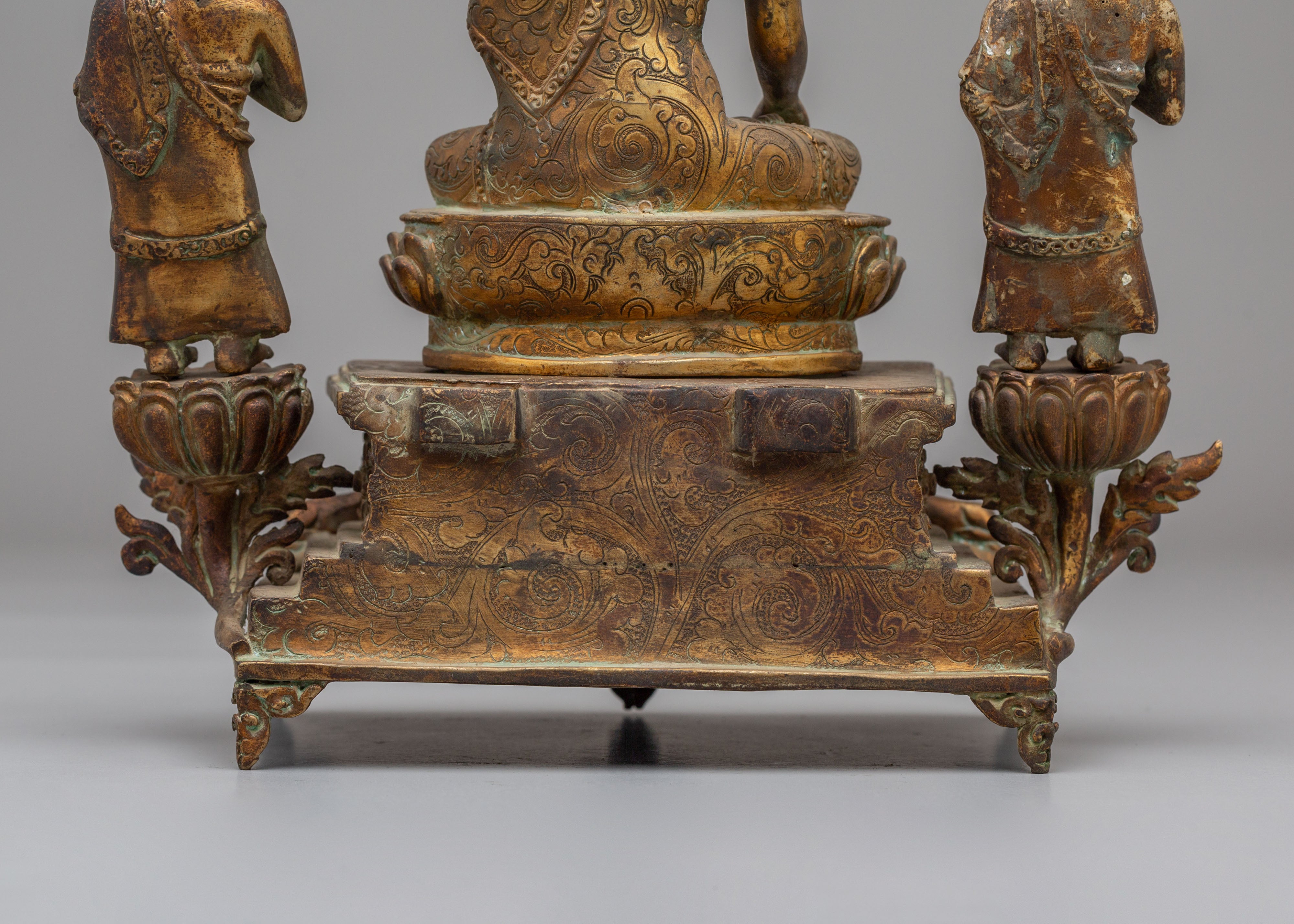 Shakyamuni Buddha With Disciples Statue | Ideal for Home Decor &amp; Meditation
