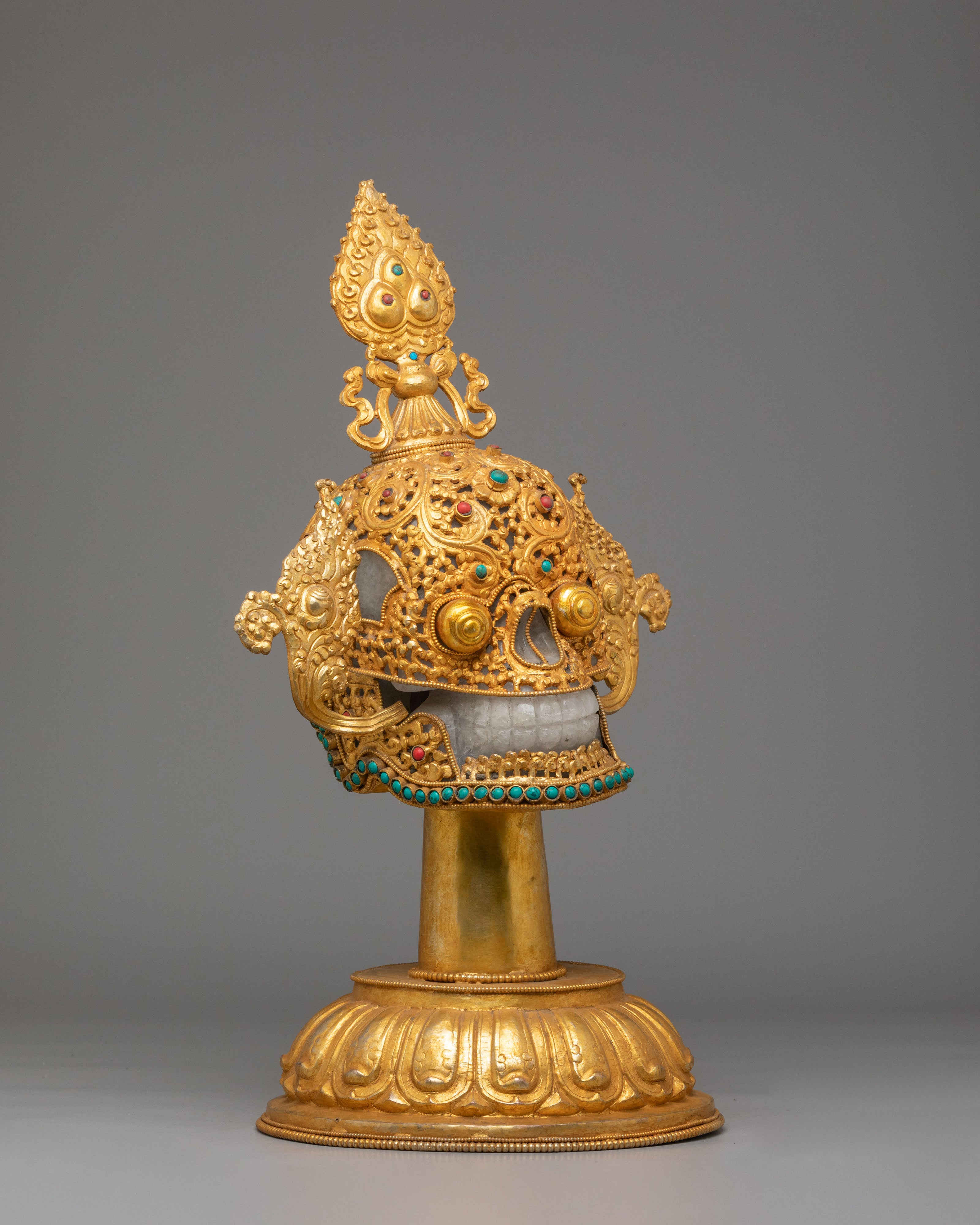 Buddhist-Inspired Ritual Skull Sculpture | Traditional Himalayan Artwork