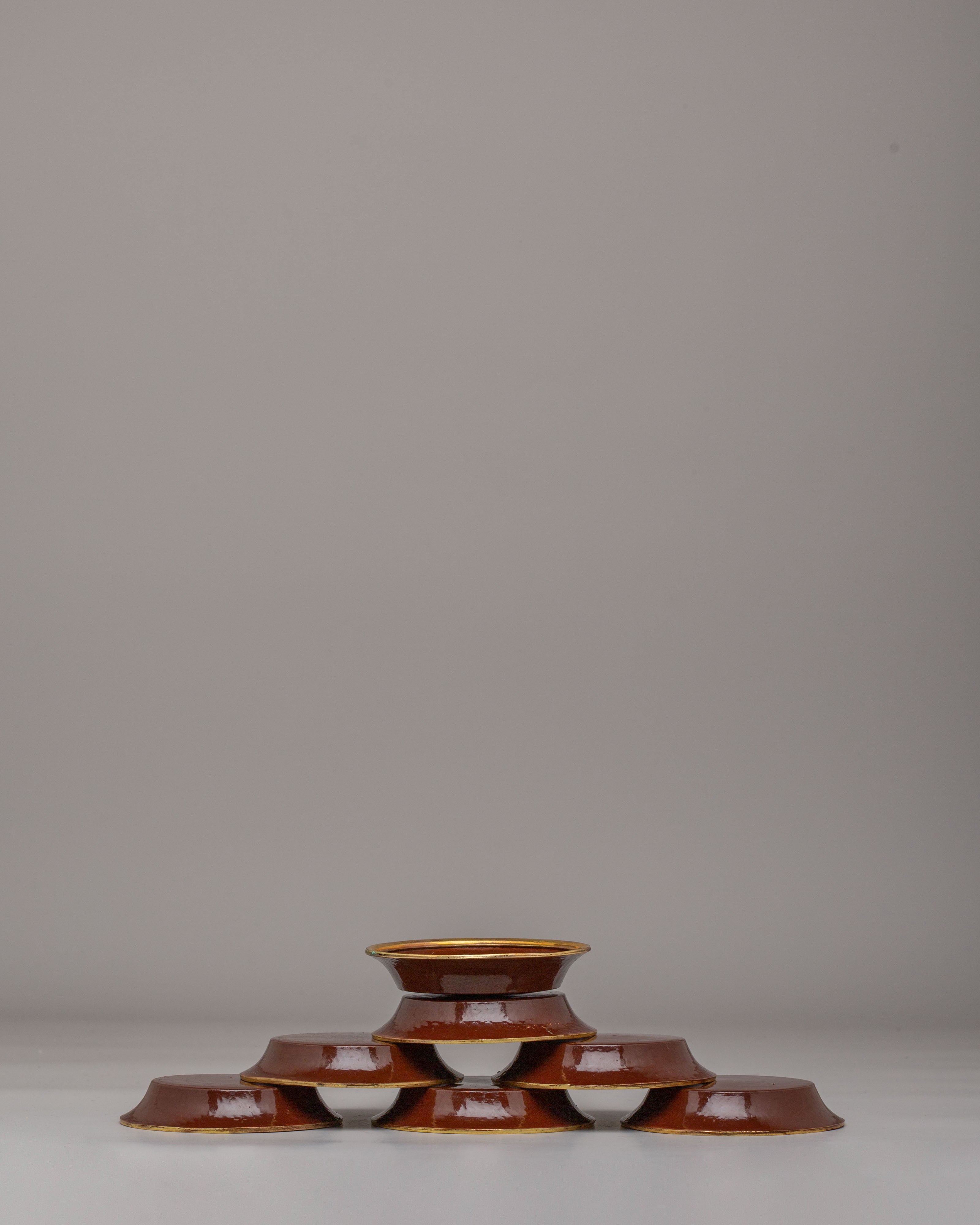 Tibetan Water Offering Bowls Set | Spiritual Altar Essentials