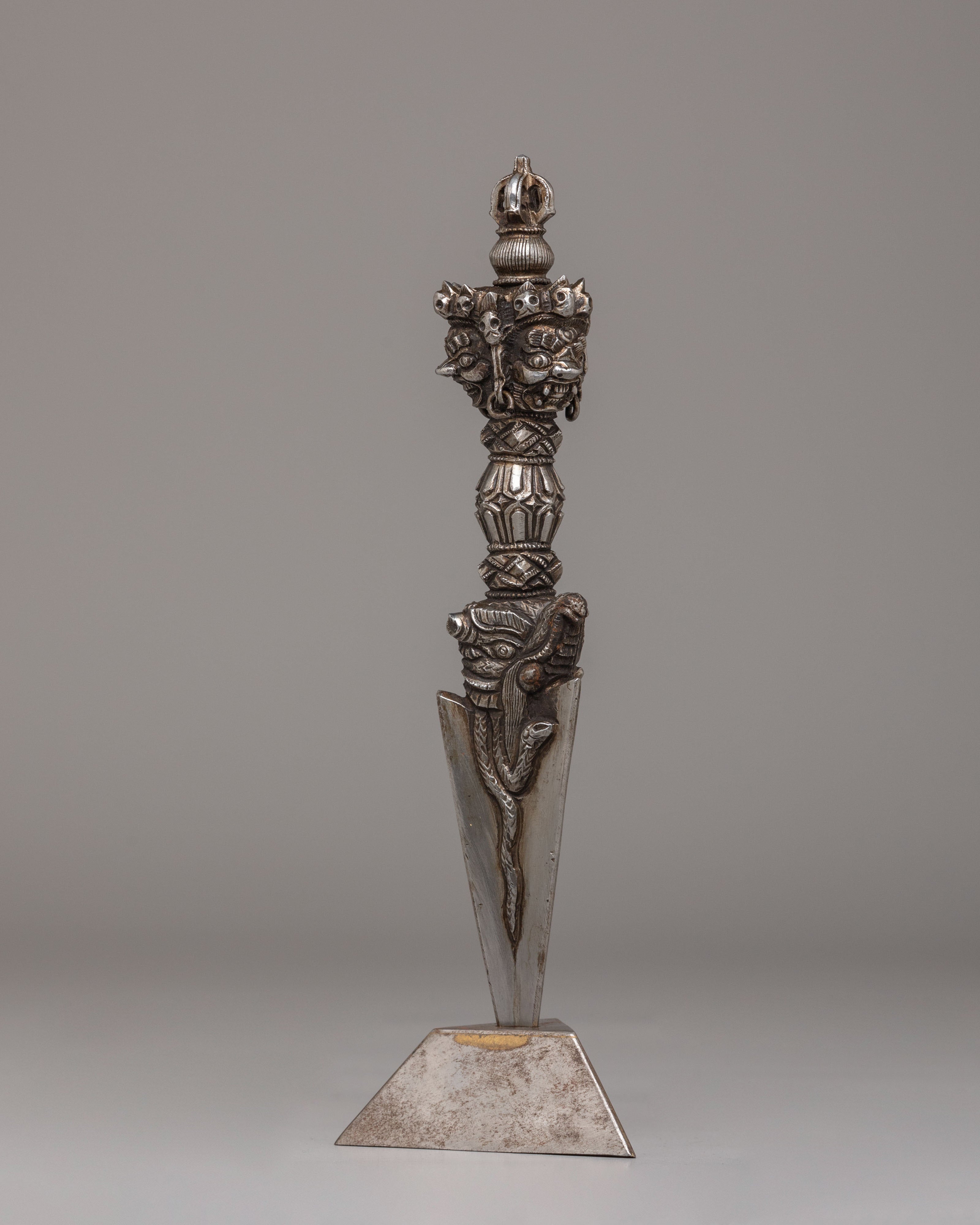 Traditional Iron Phurba | Tibetan Wrathful Deity Dagger