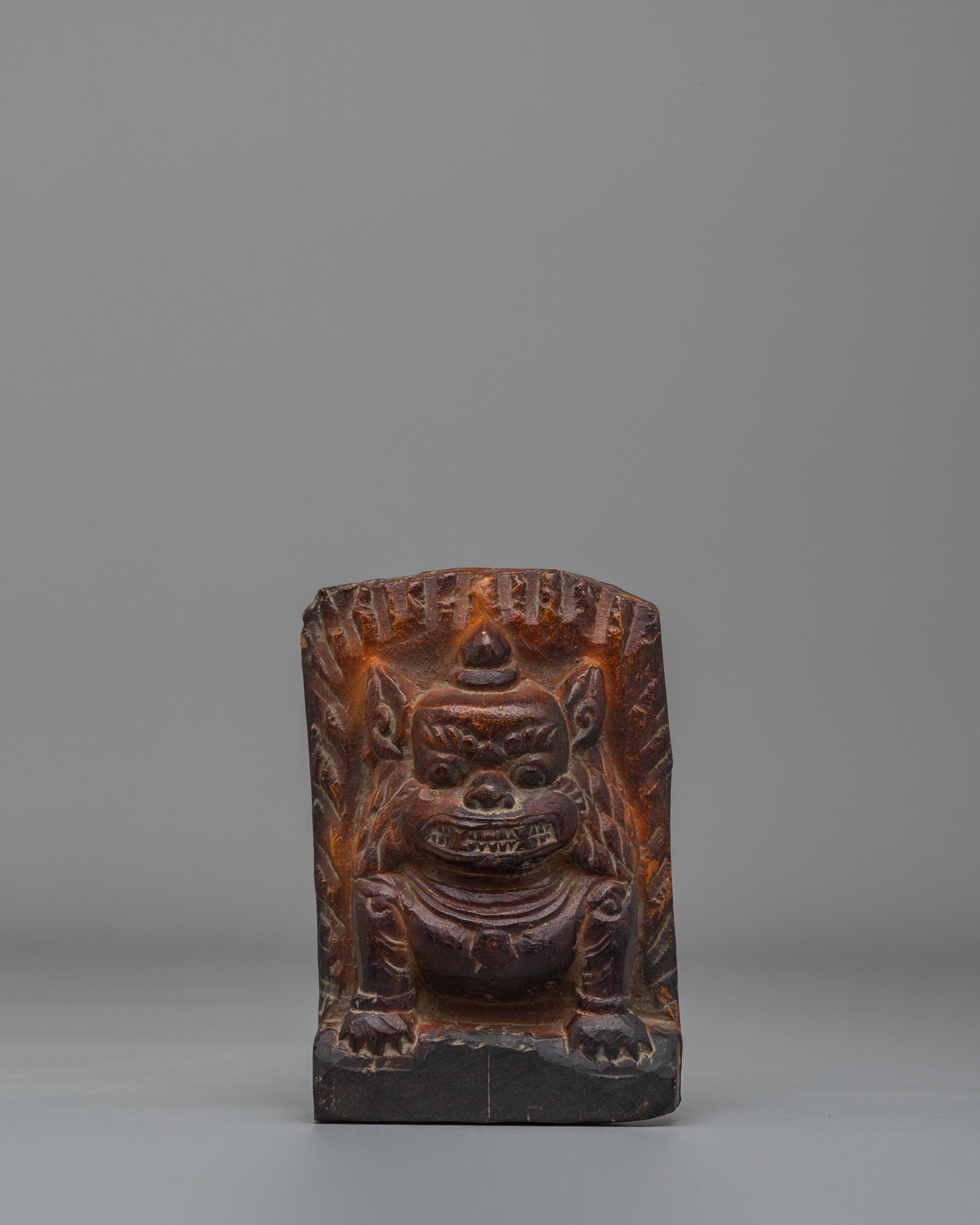 Sacred Guardian Lion Statue Set | Handcarved Stone Buddhist Decor