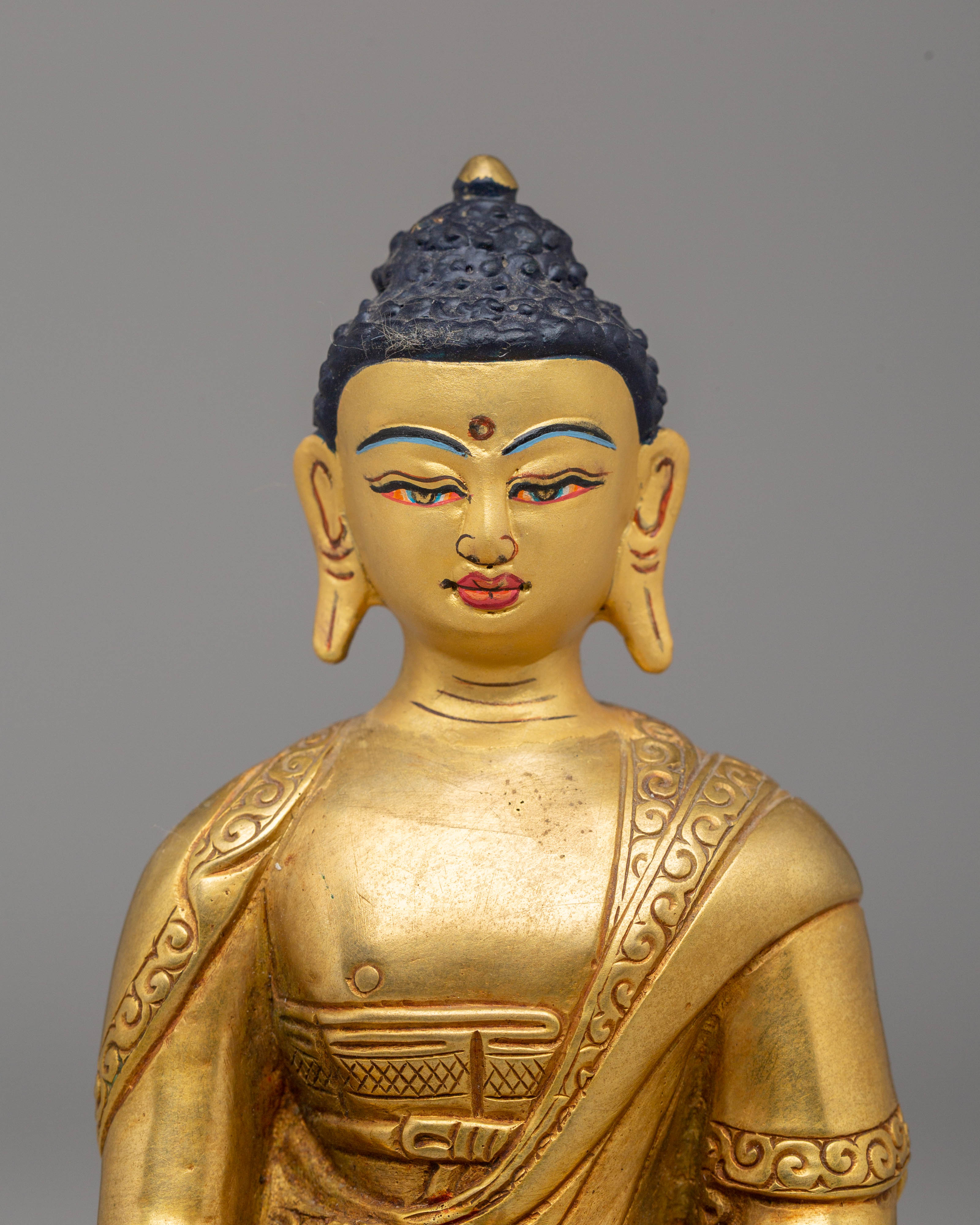 Buddha Amitabha Sacred Statue | Gold Plated Copper for Wisdom and Compassion