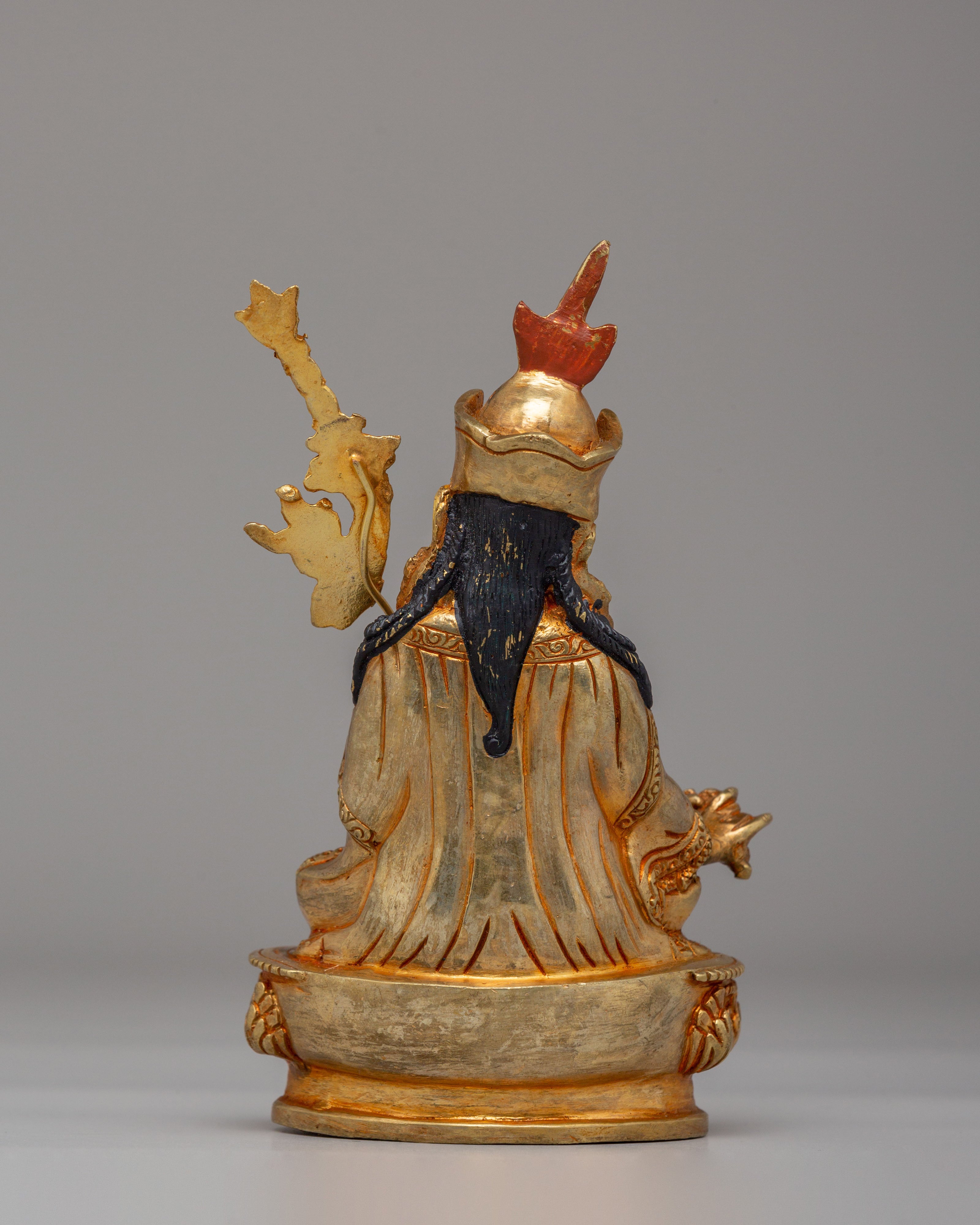 Handcrafted Guru Rinpoche Sculpture | Enlightened Master in 24K Gold Plated