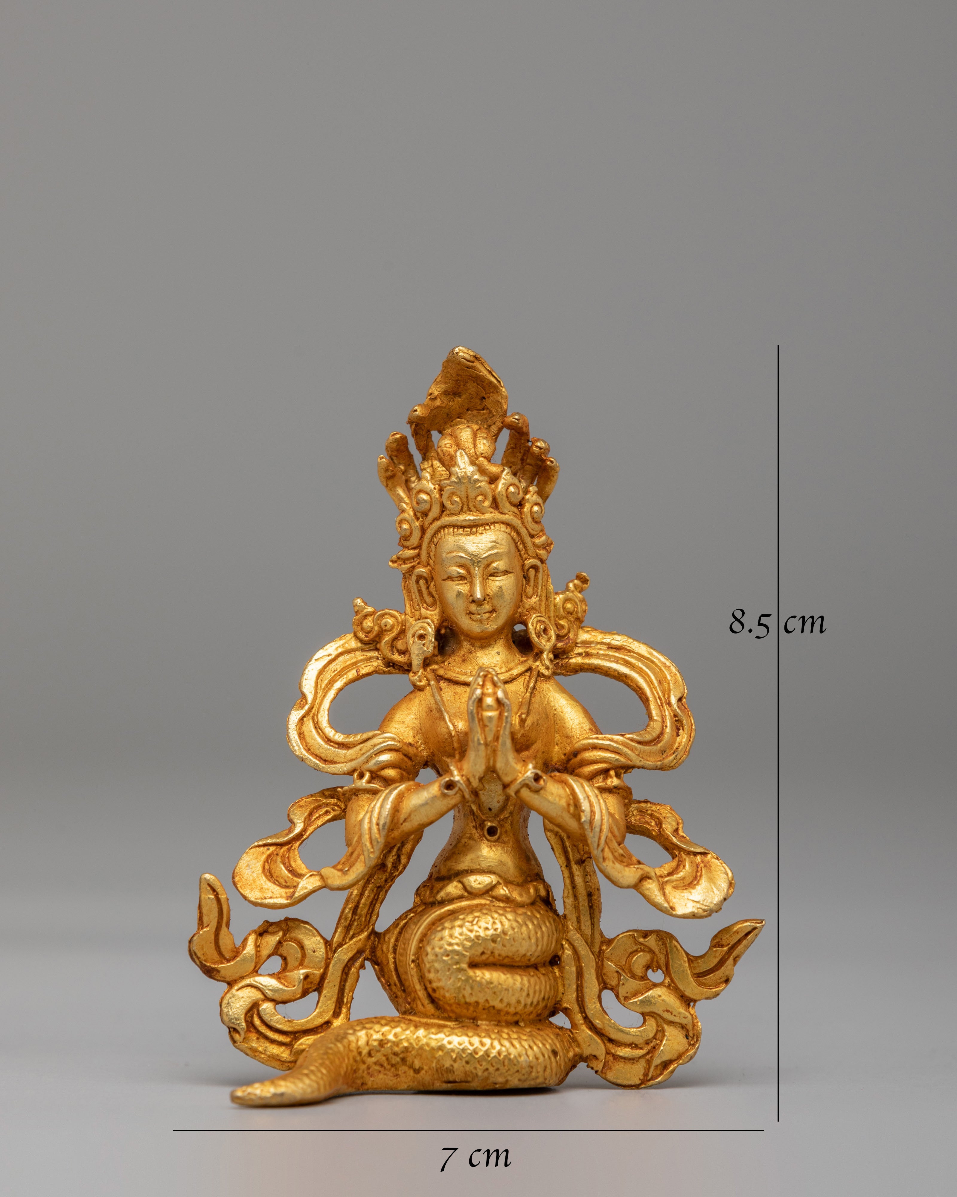 Handmade Naga Kanya Statue | Copper Body with Gold Plating