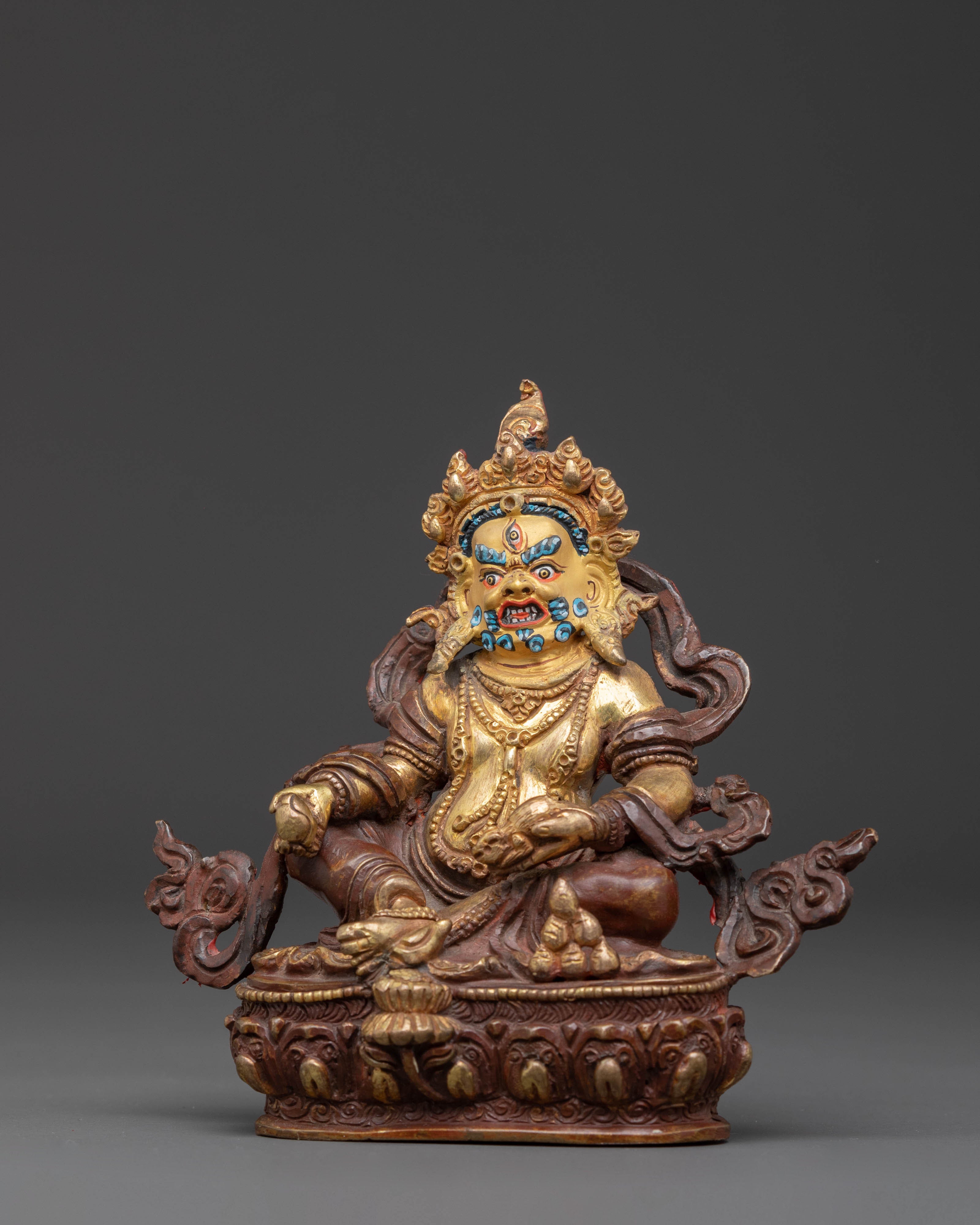 Dzambhala Copper Statue for Decor | Embodiment of Wealth and Prosperity