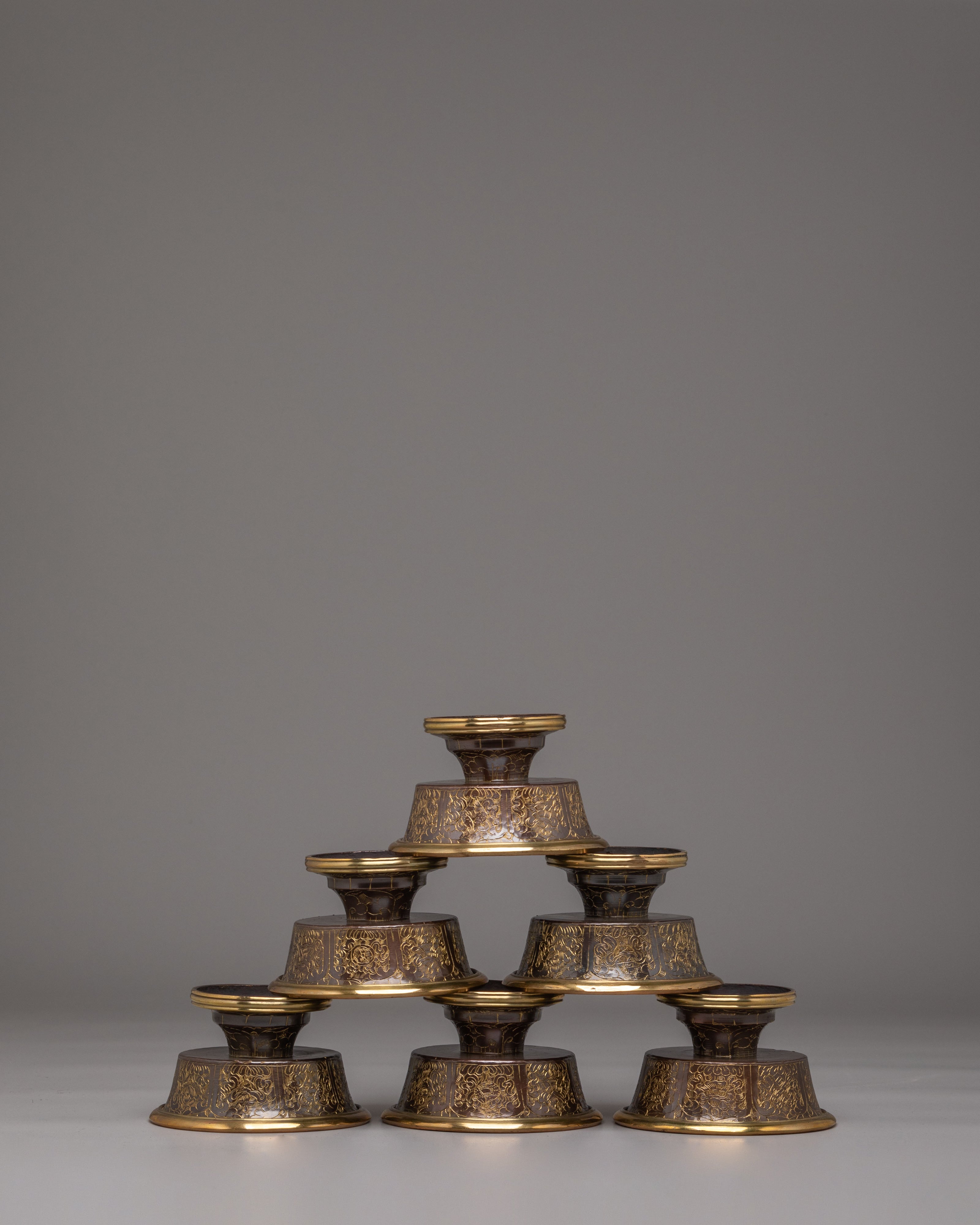 Ritual Offering Bowls Set | Handcrafted Tibetan Ritual Bowls